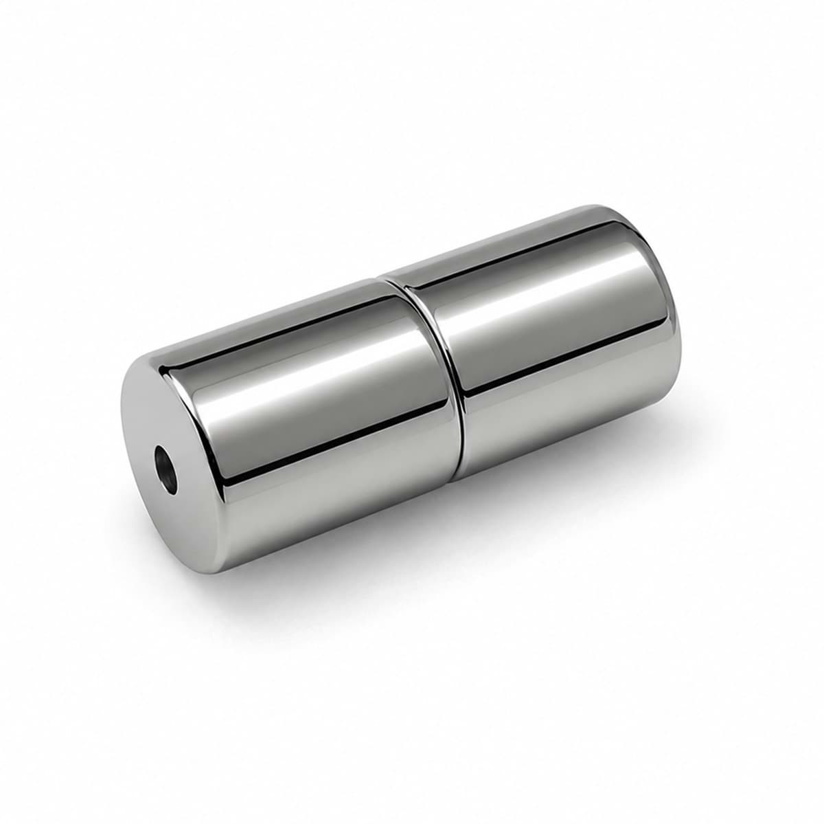 Magnetverschluss Zylinder  8mm, rhodiniert glanz
