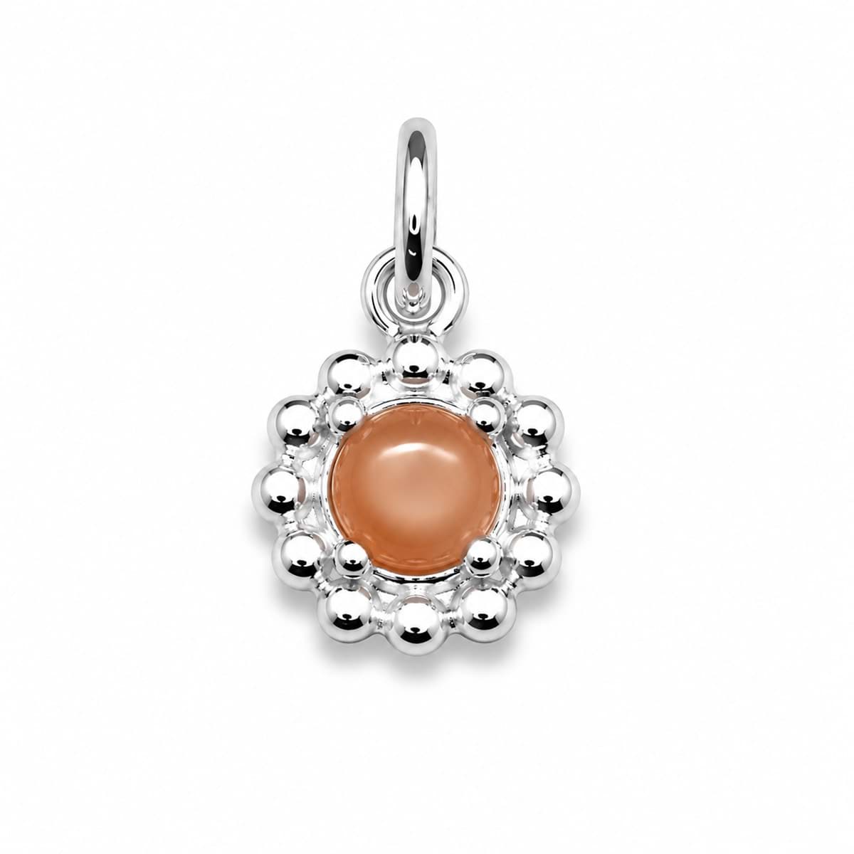 Charm Cab. 8mm, Mondstein Anhänger, Silber 925