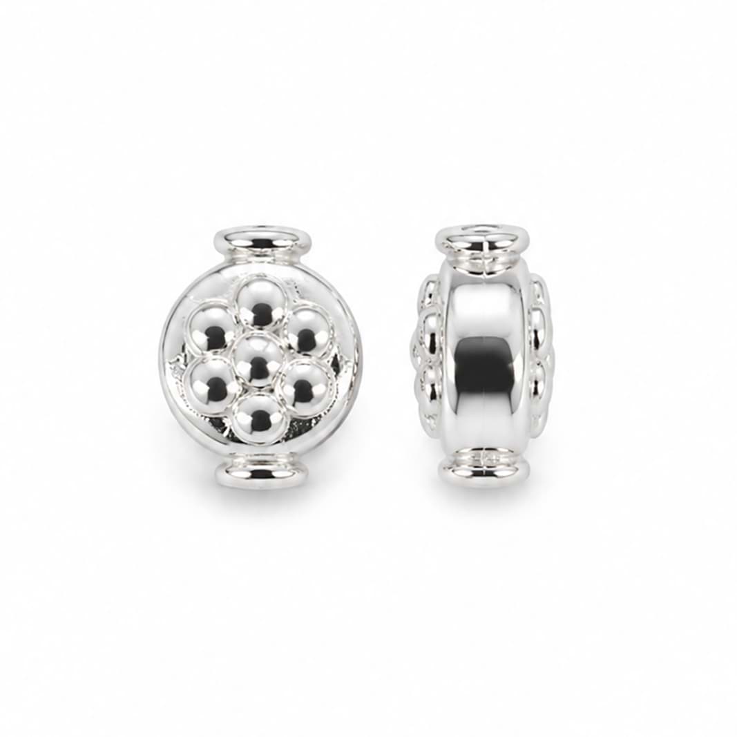 Flower Oval  9.5x8mm, Silber 925