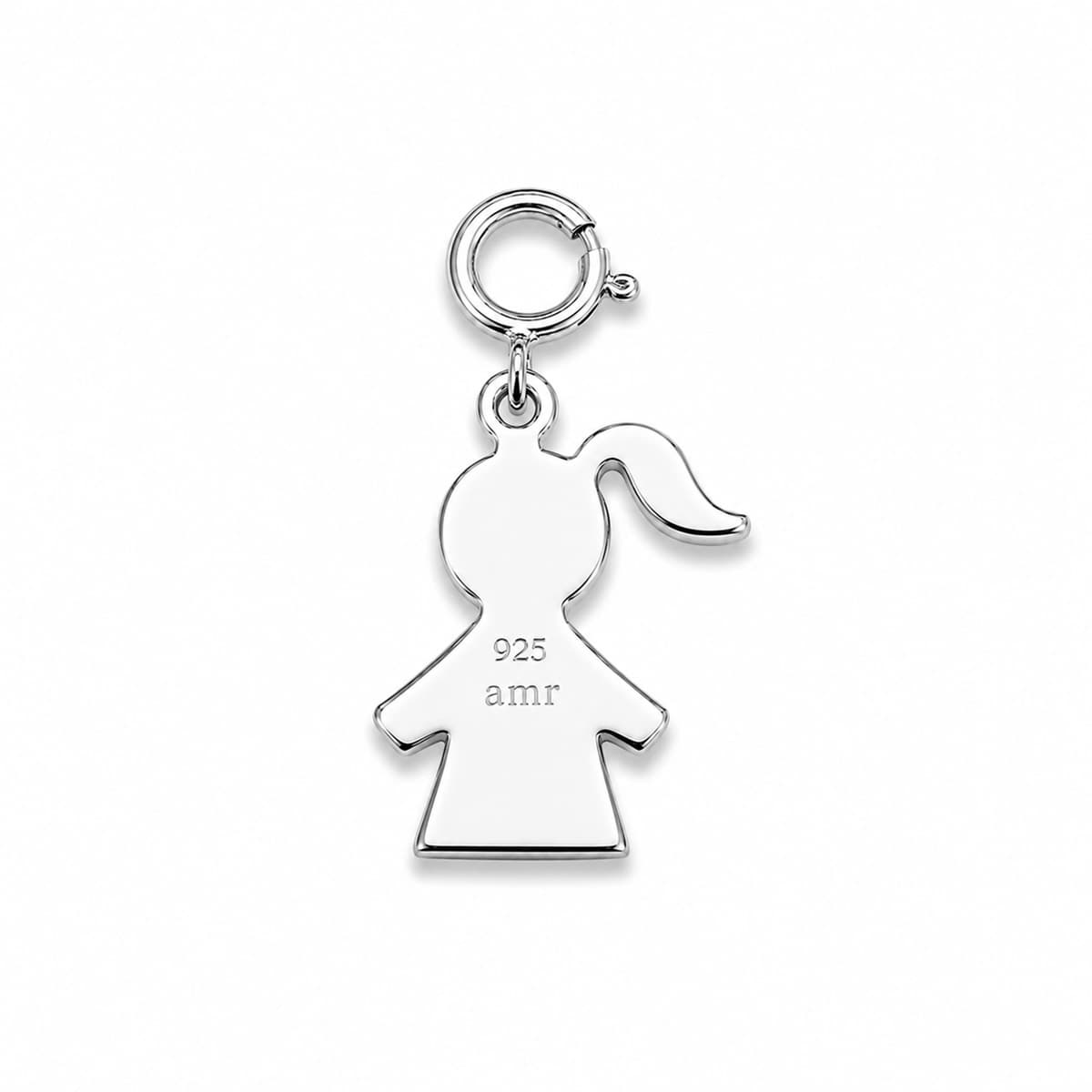 Charm Meitli 11x8mm mit Federring, Silber 925