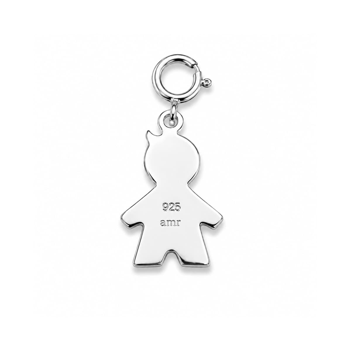 Charm Buebli 11x8mm mit Federring, Silber 925