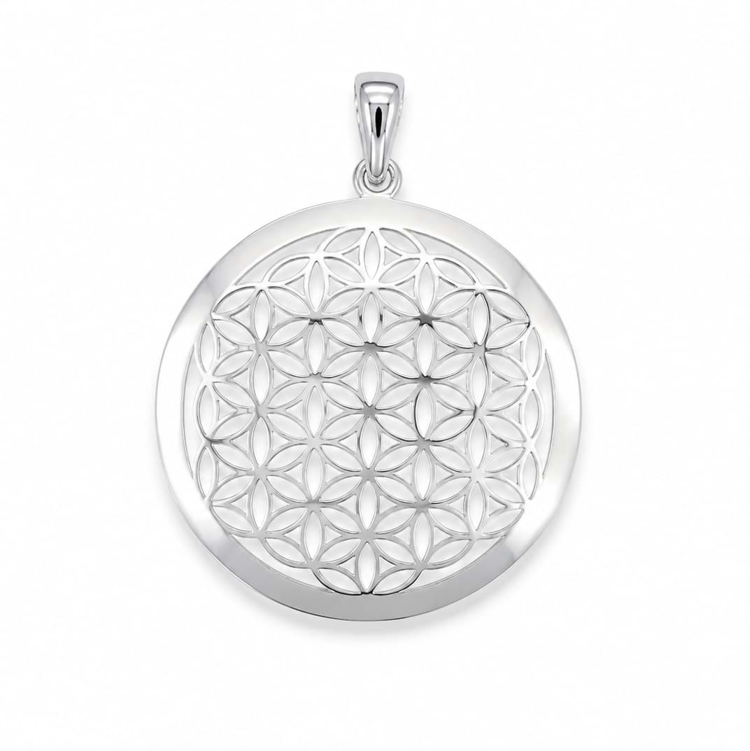 Blume des Lebens 30mm Anhänger (gewellt), Silber 925 