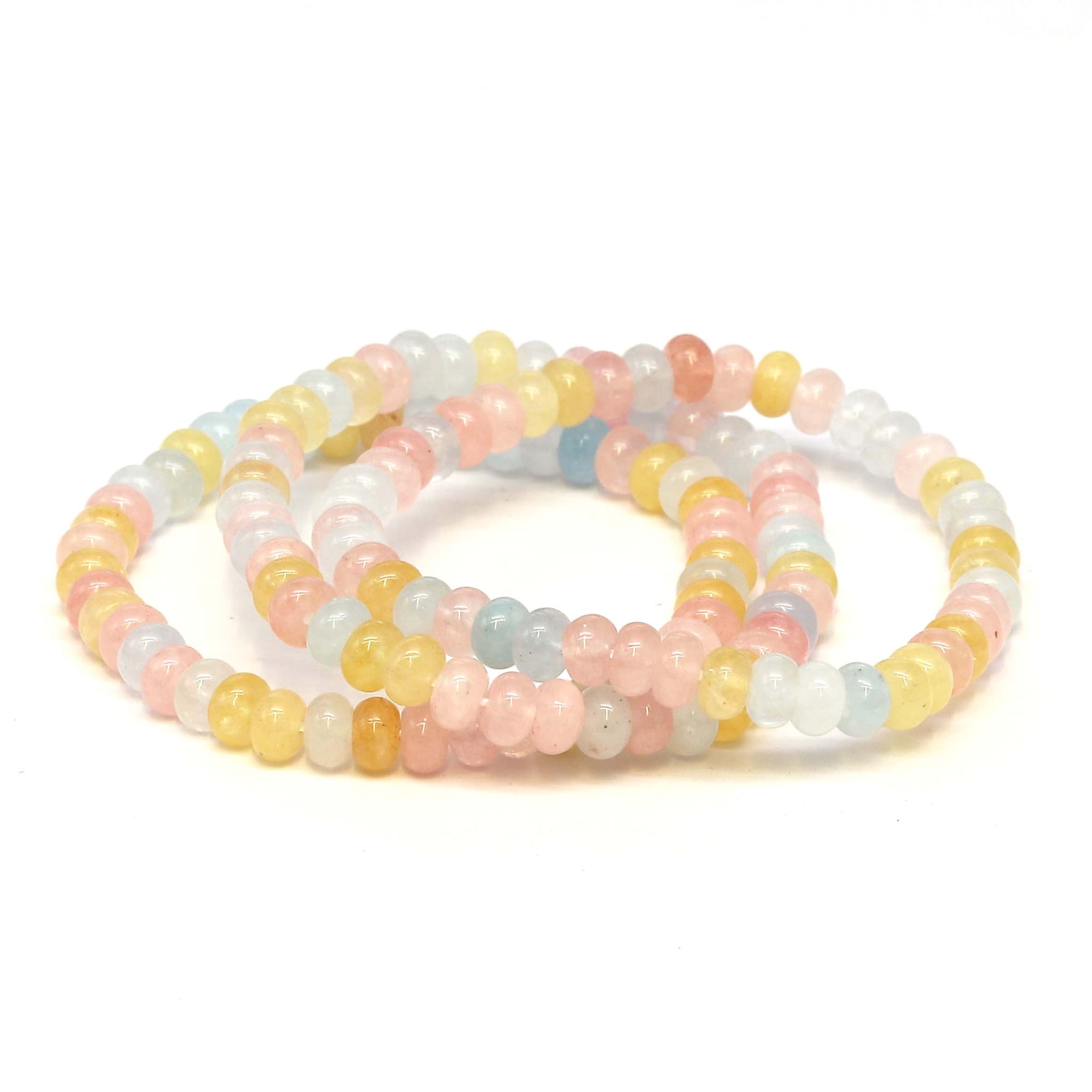 Quarzit Button  6mm Armband (gef. wie Beryll)