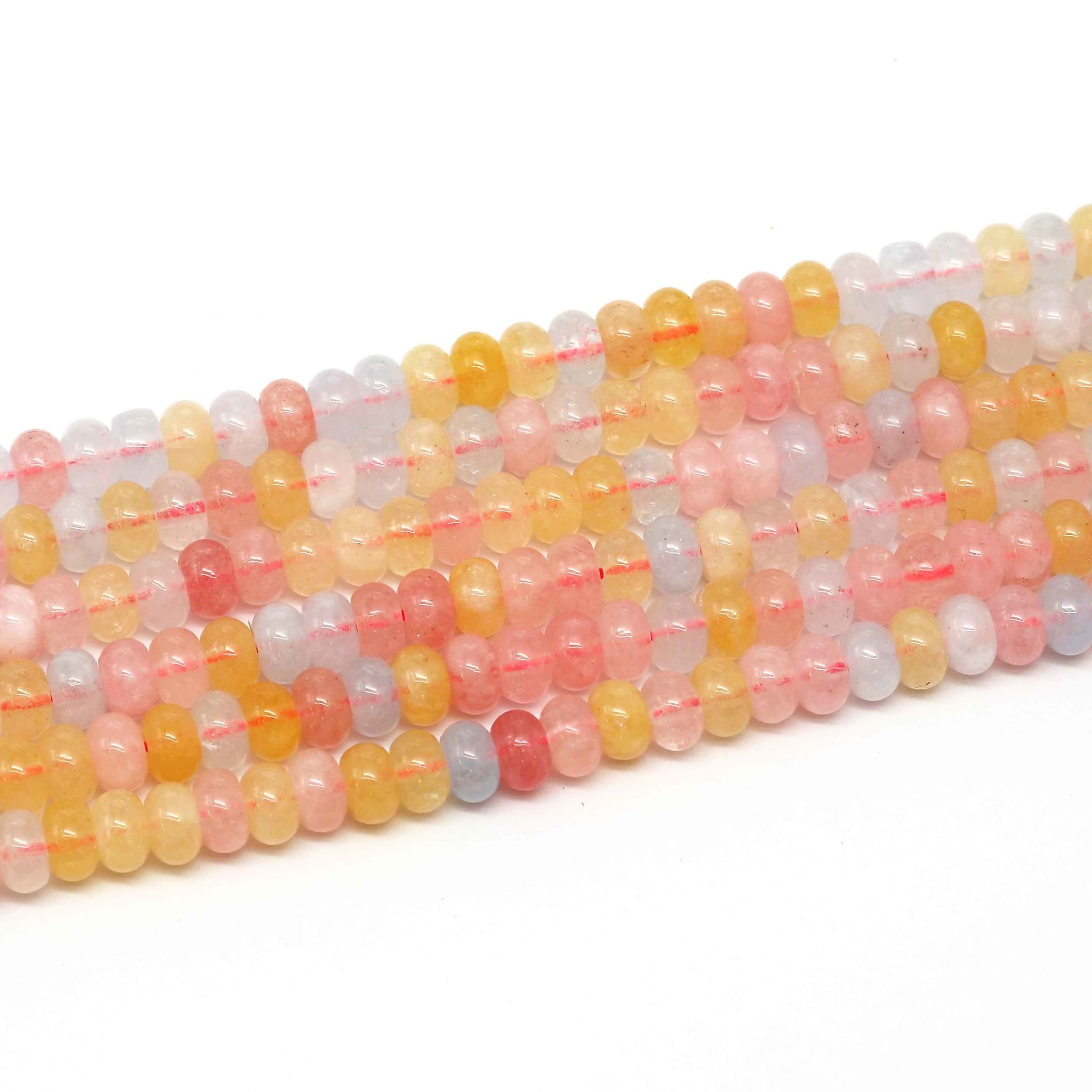 Quarzit Button  6mm Strang (gef. wie Beryll)