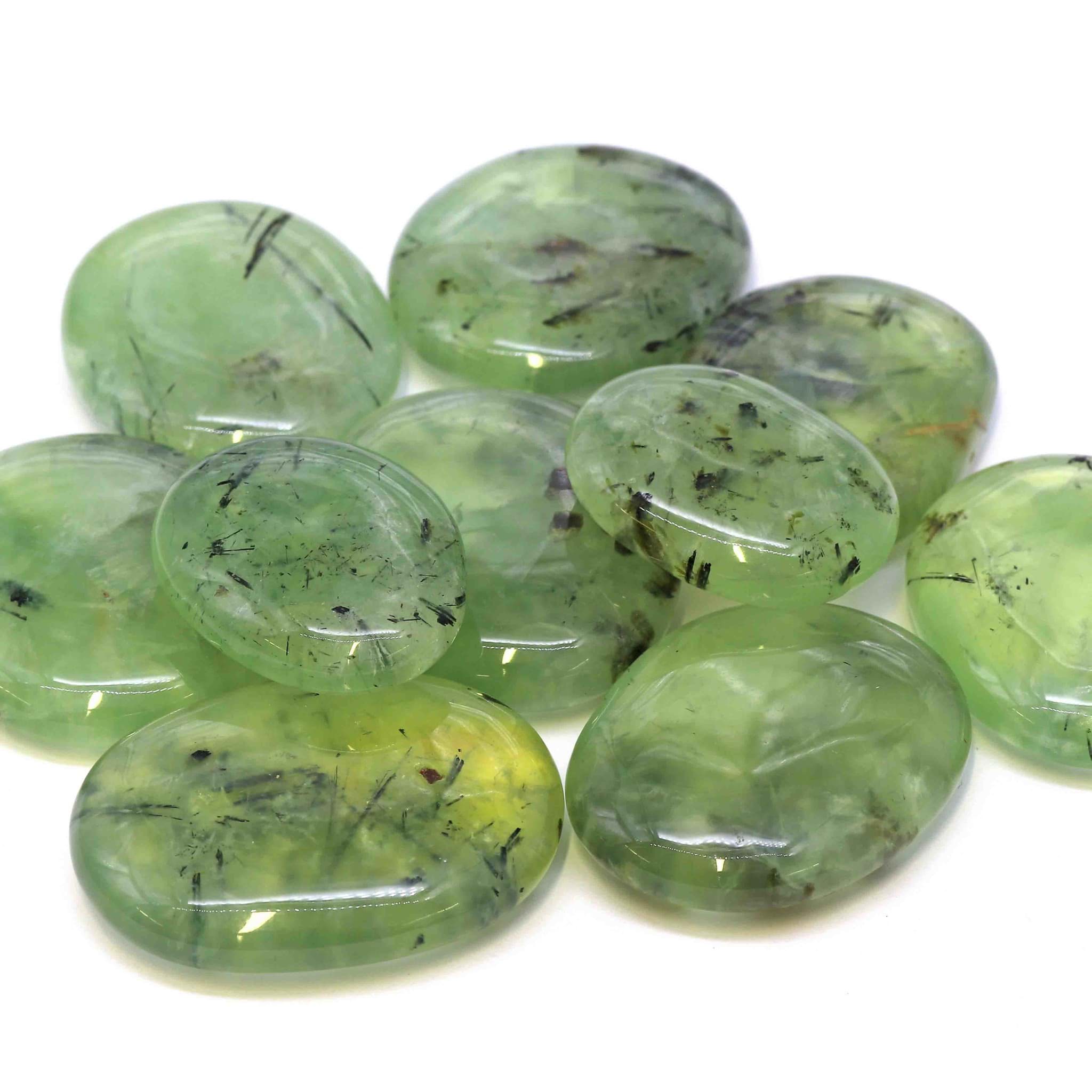 Pietre piatte levigate in Prehnite (confezione da 250 g)