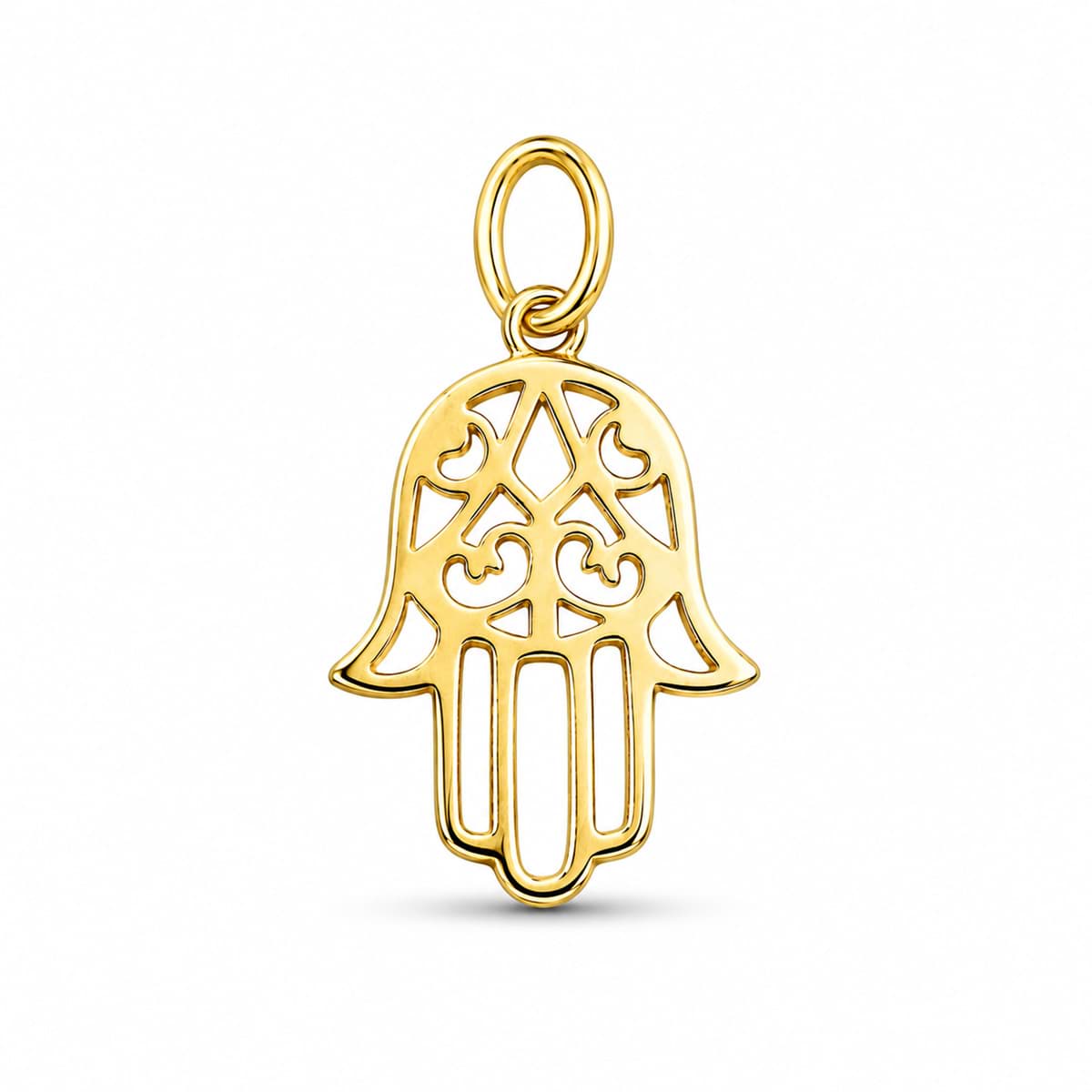 Main de Fatima 11x18mm Pendentif, argent doré