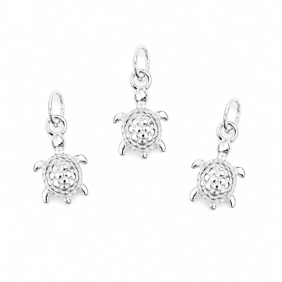 Schildkröte 10mm Anhänger, Silber 925