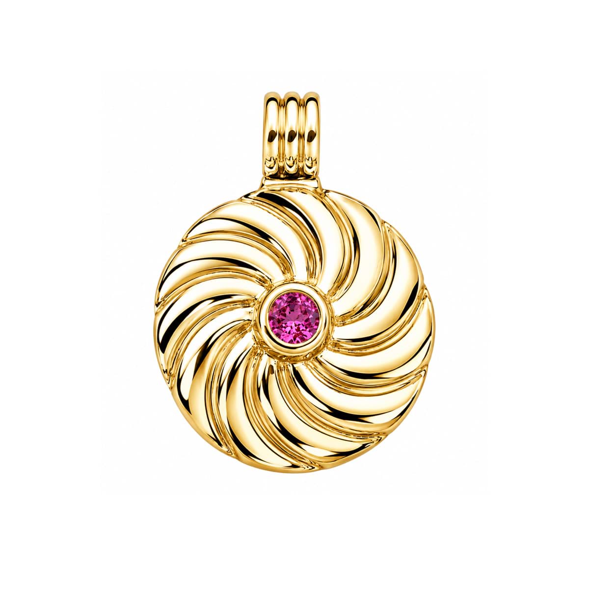 Tourmaline "Stone in the Moon" 15mm Pendentif, doré à l'or fin