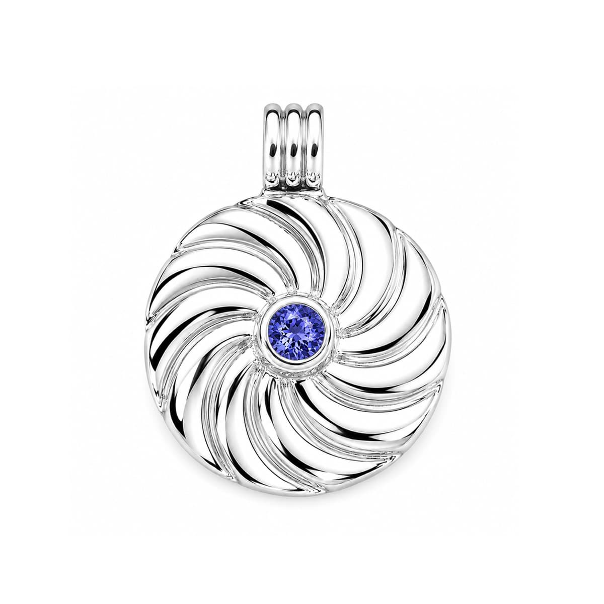 Tansanit "Stone in the Moon" 15mm Anhänger, Silber 925