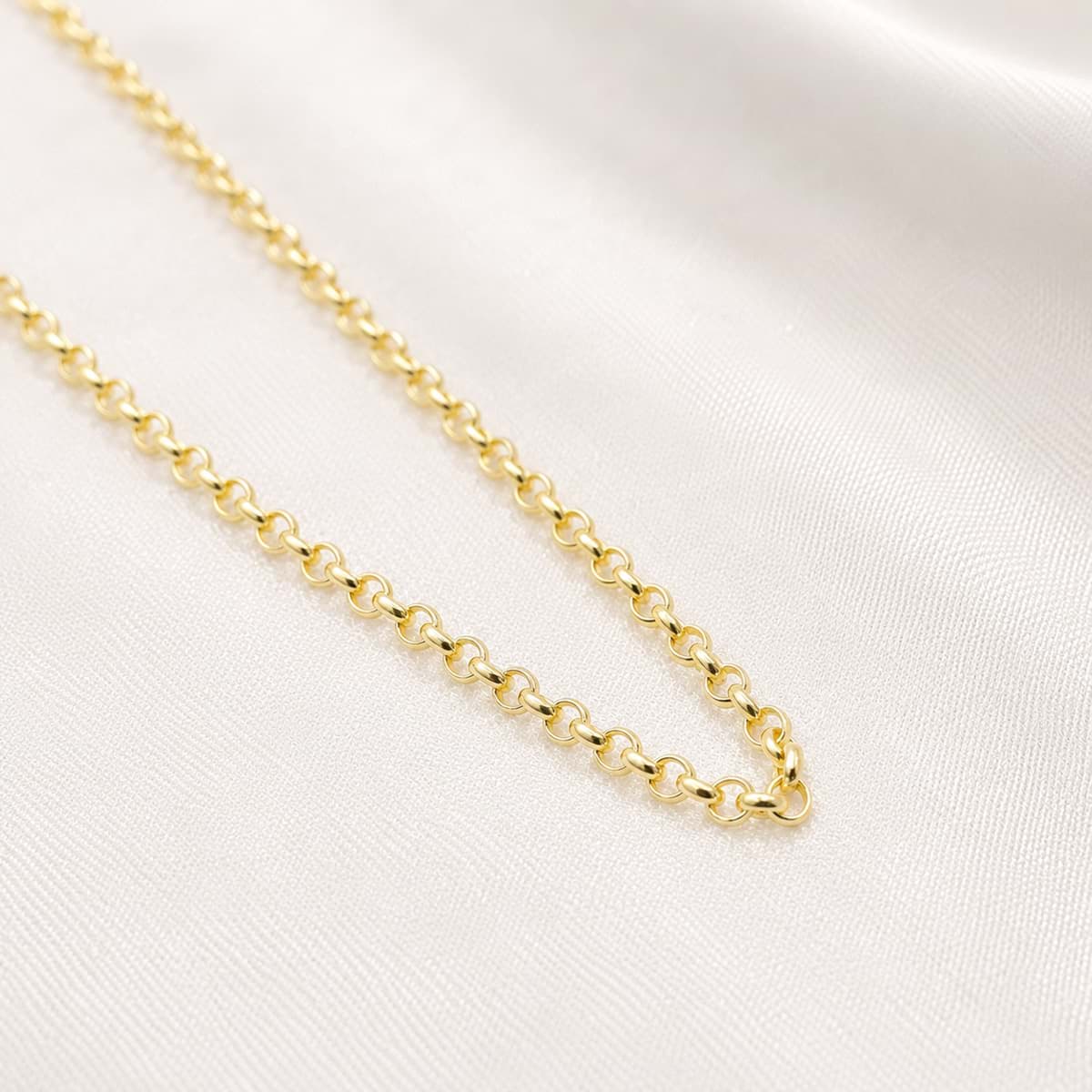 Chaîne en argent "Rolo" 1.2mm, Doré