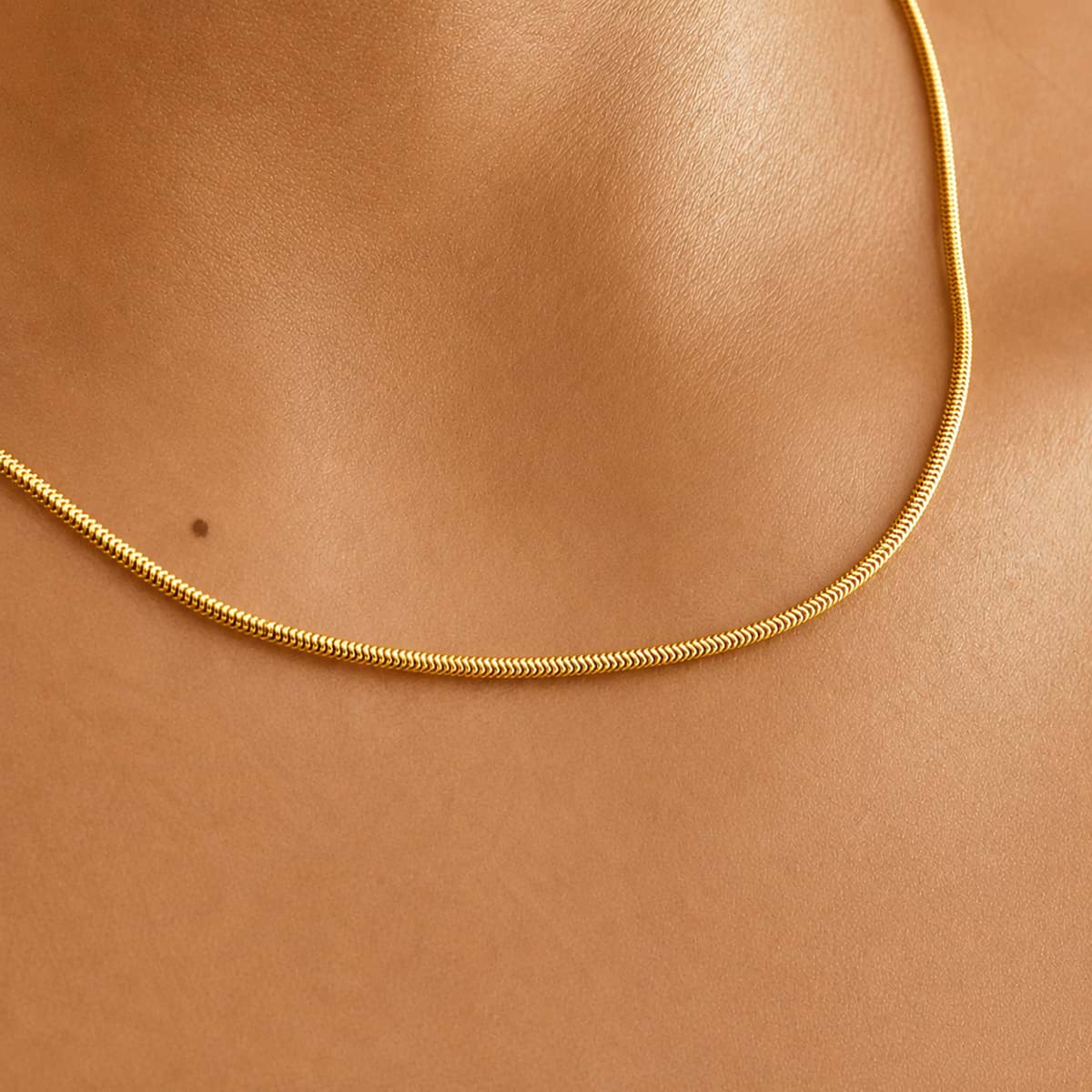 Collier serpent 0.7mm, Doré
