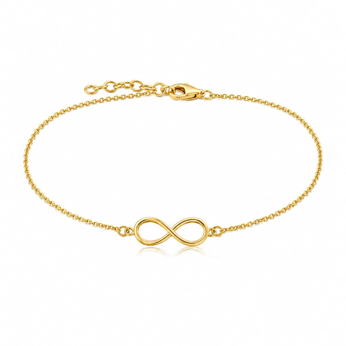 "Infinity 20x7mm". Armband. Silber 925-Vergoldet