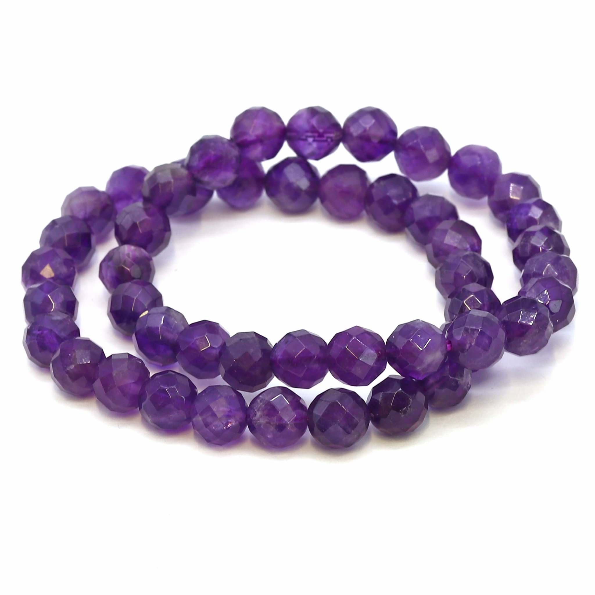 Amethyst fac. Kugeln  8mm Armband (Star-Cut)