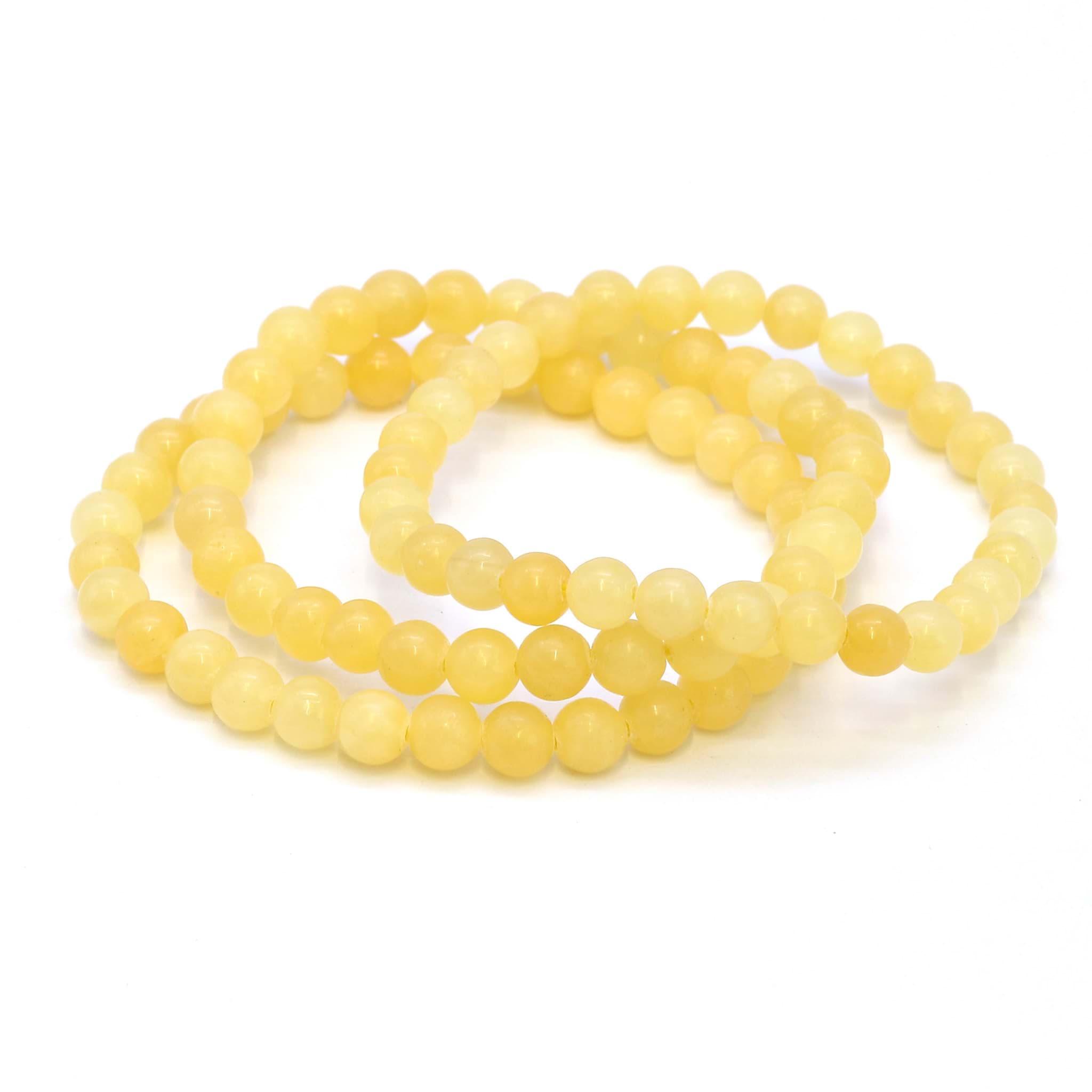 Aragonit Kugeln  6mm Armband (gelb)