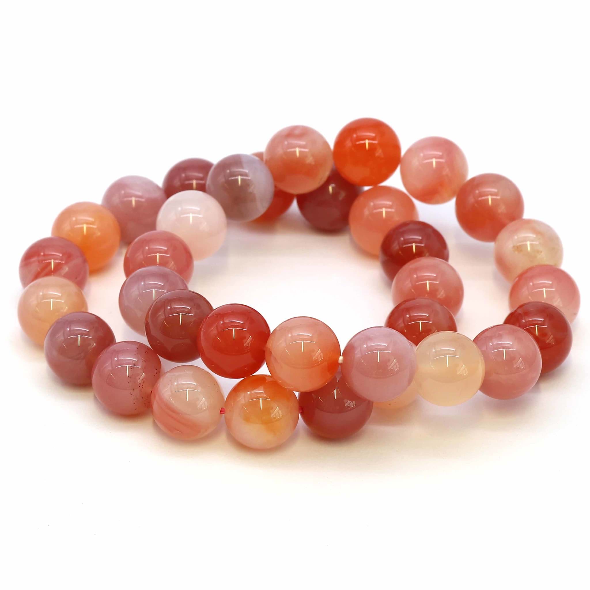 Botswana Achat Kugeln 12mm Armband, pink