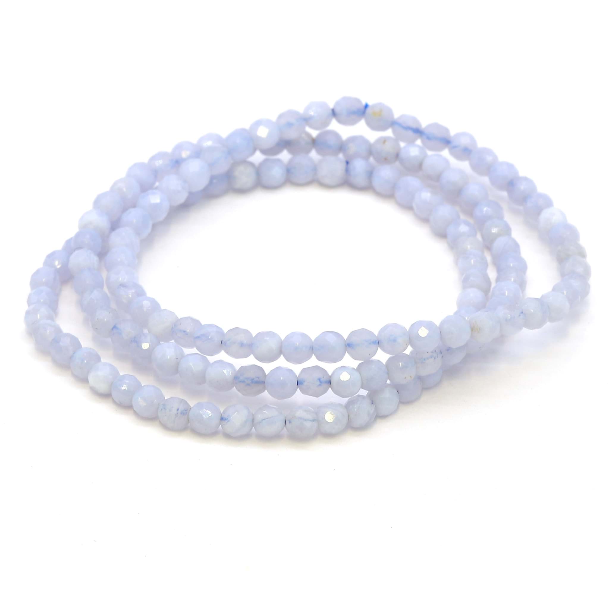 Chalcedon fac. Kugeln  4mm Armband 