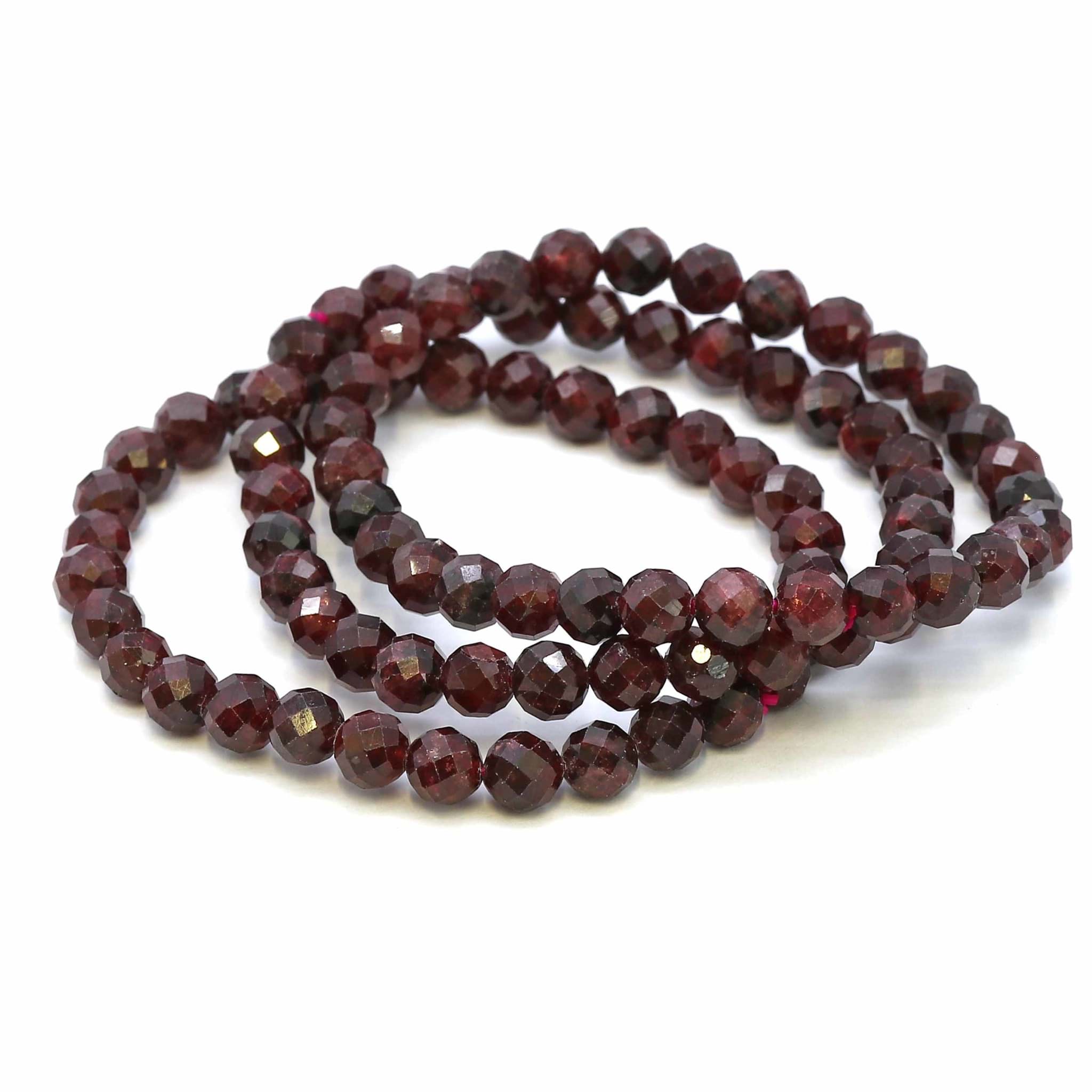 Granat fac. Kugeln  6mm Armband (rot)
