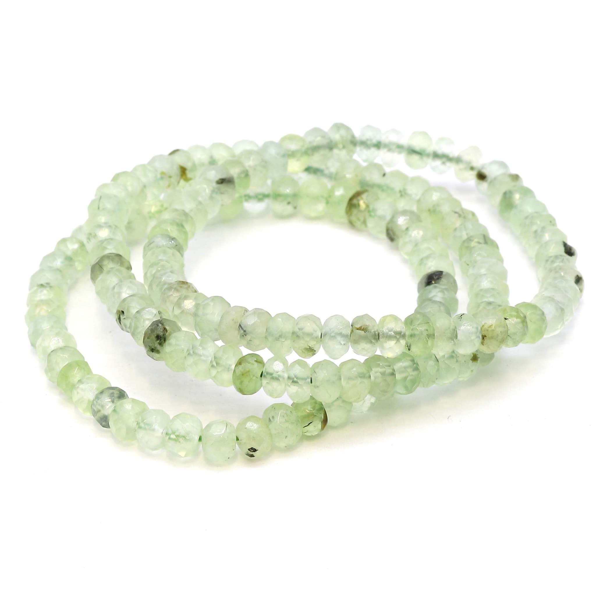 Prehnit fac. Button  6mm Armband