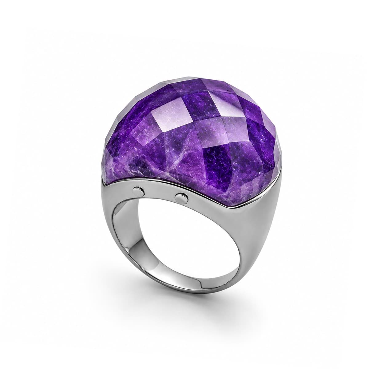 Ring fac. Cabochon 23x24mm, Silber 925 rhodiniert
