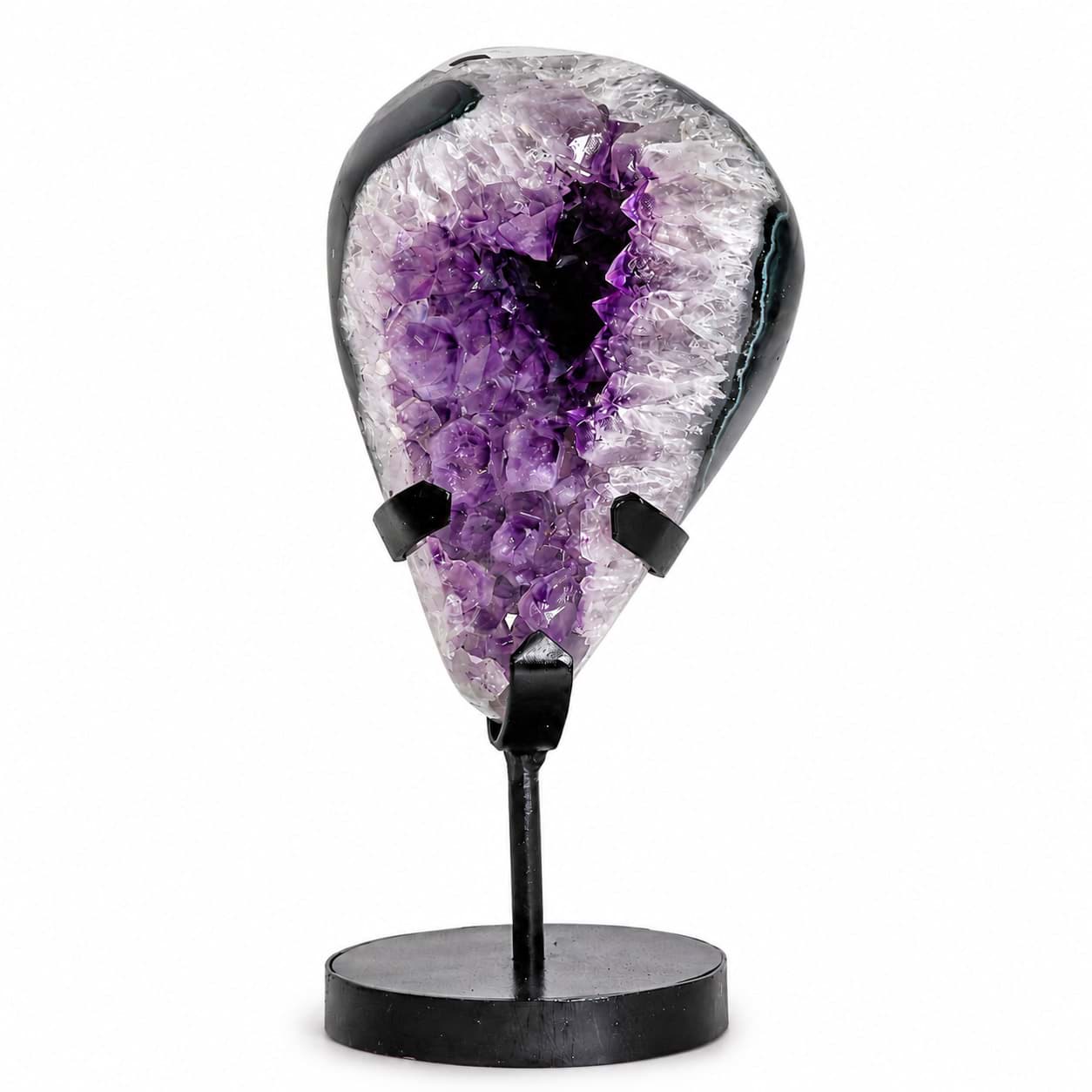 Amethyst Geoden auf Display, 25cm hoch (Uruguay)