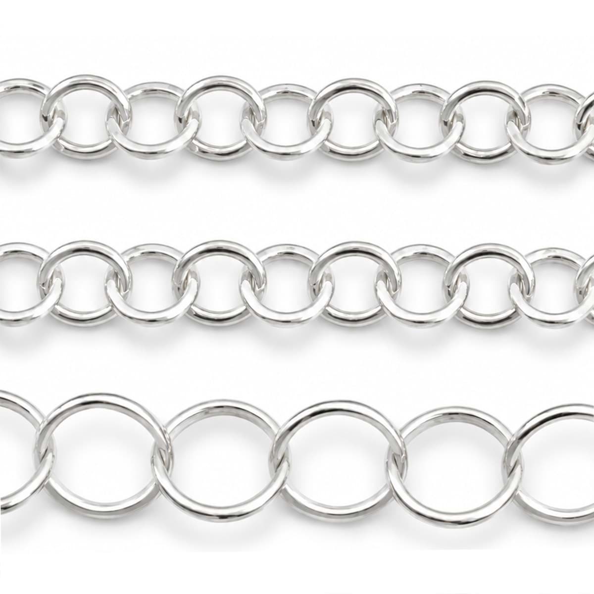 Silber Kette Ringe flach  8x1.2mm
