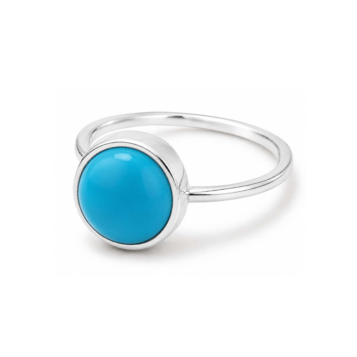 Türkis (syn.)  Cab. 11m, 12mm Ring, Silber 925