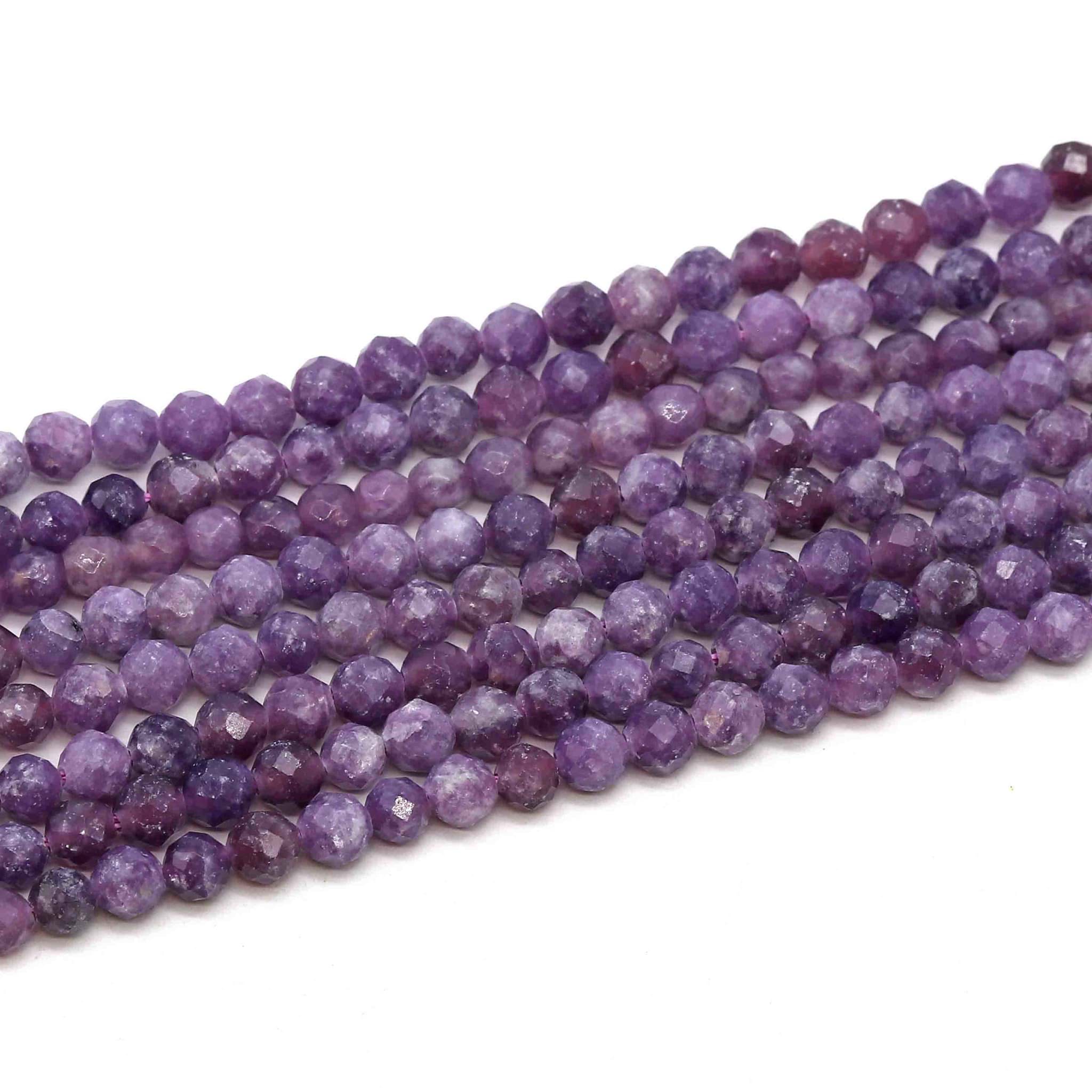 Lepidolith fac. Kugeln  4mm Strang (hell)
