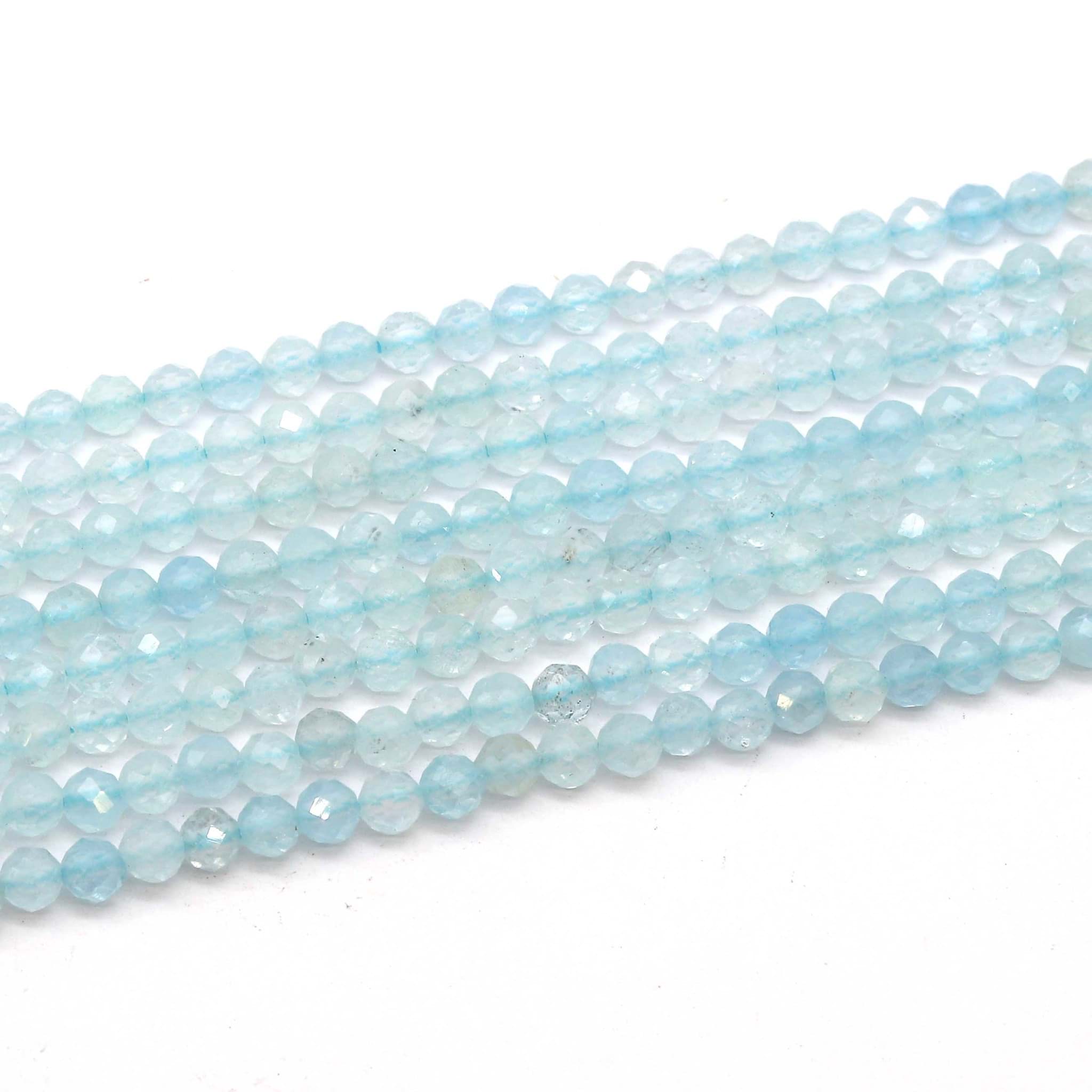Aquamarin fac. Kugeln  4mm Strang