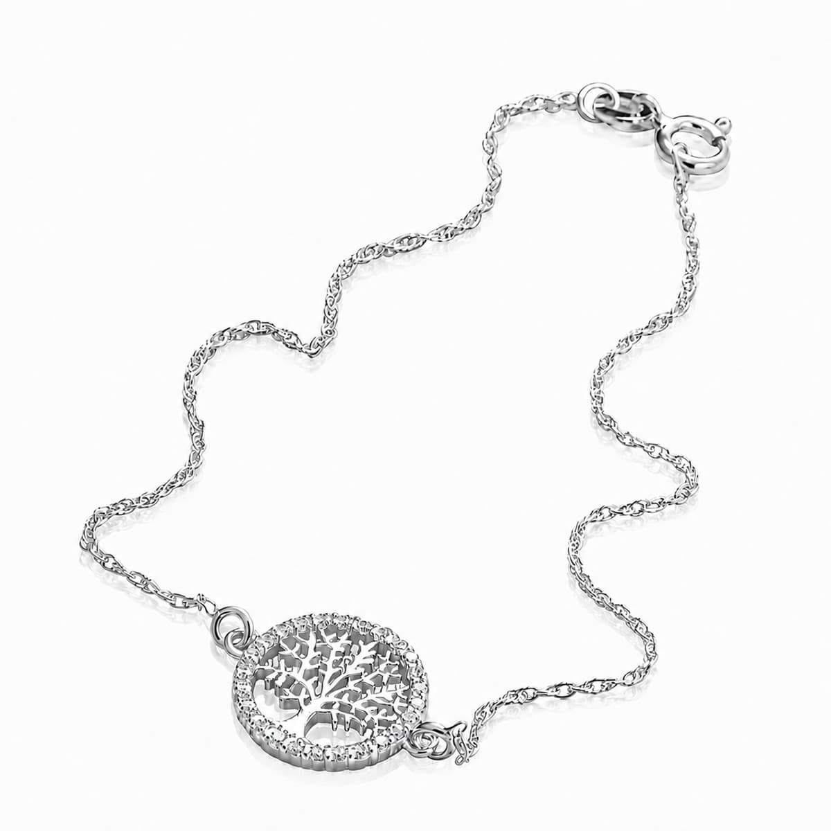 "Arbre de vie 14mm". CZ. Bracelet de montre. Argent 925