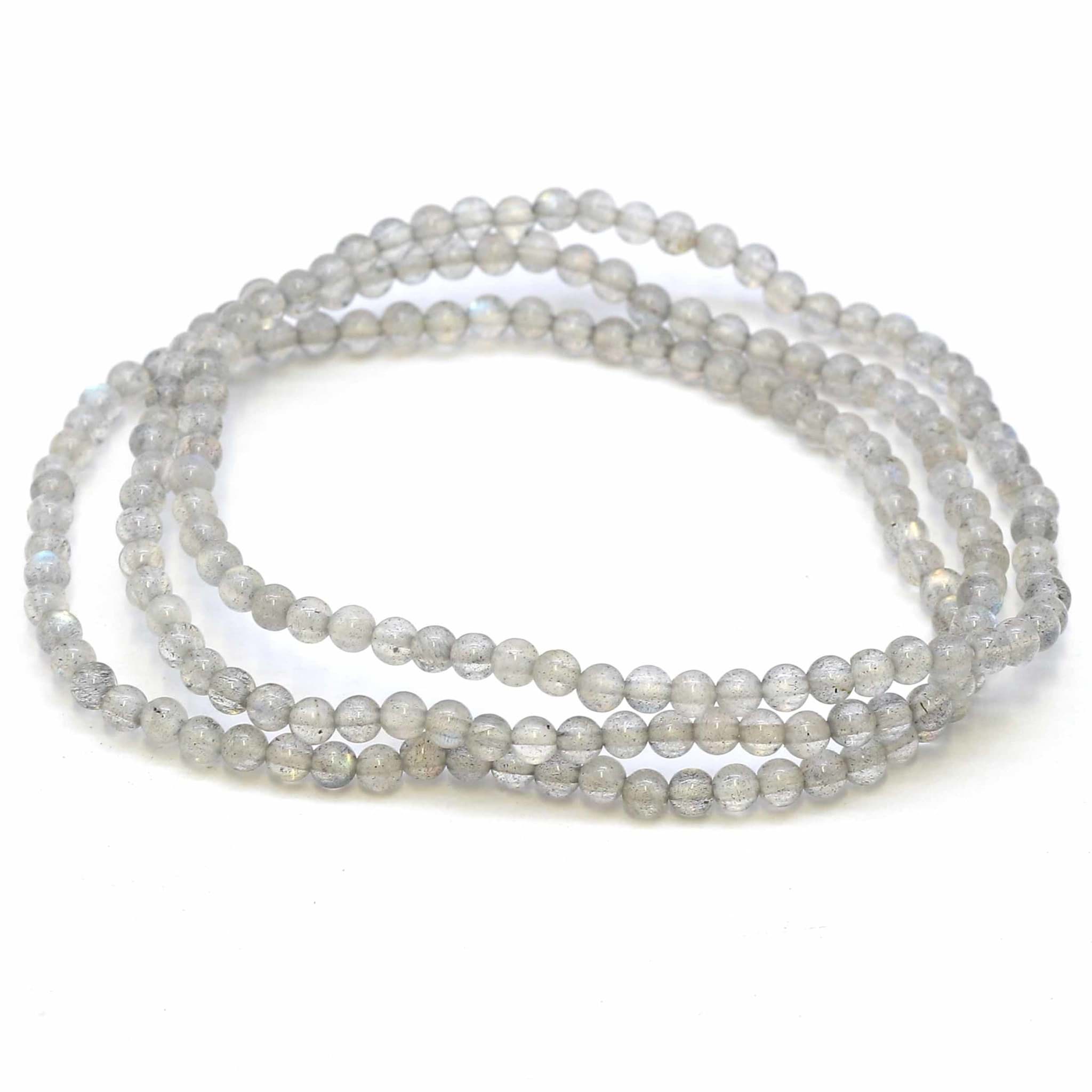 Braccialetto con perline tonde di Labradorite da 3 mm, Extra