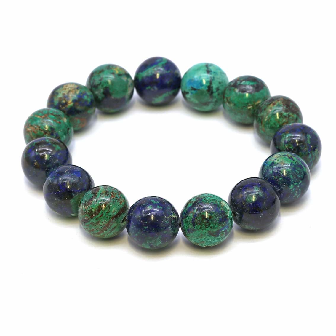 Bracciale con perline di Azurite-malachite 14mm