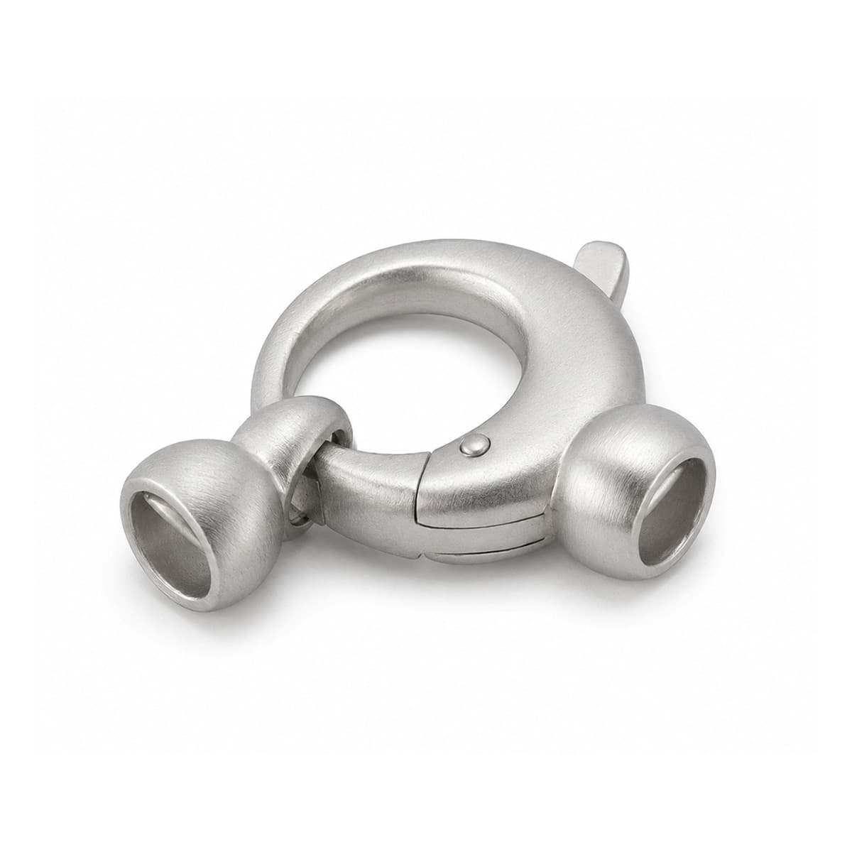 Verschluss Karabiner Rund 14mm Silber rhodiniert matt