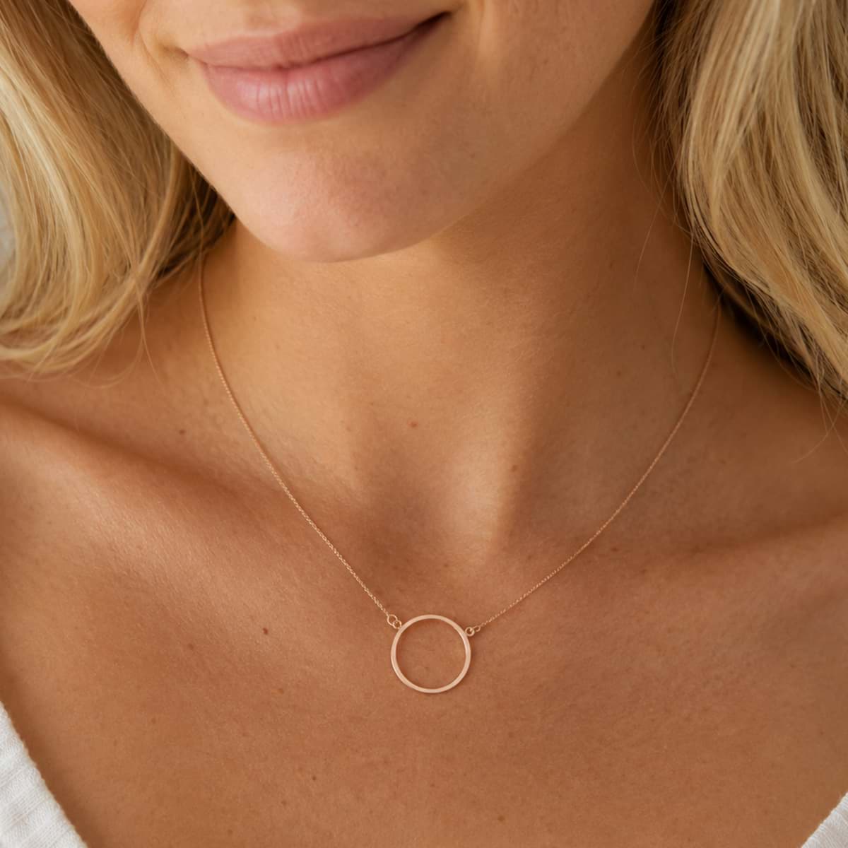Collana "Circle 20x2mm" 40+3cm, placcata oro 1 micron