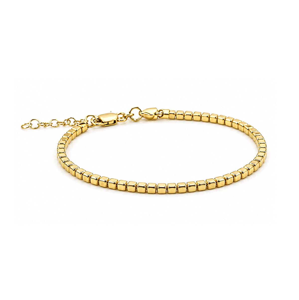 "Cubo 3mm". Bracciale. Argento 925 placcato oro