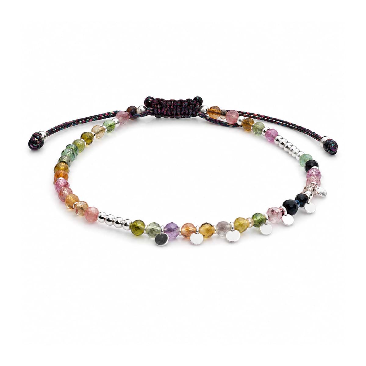 "Gypsy" (gitane). Tourmaline coloree. Bracelet de montre. Argent 925