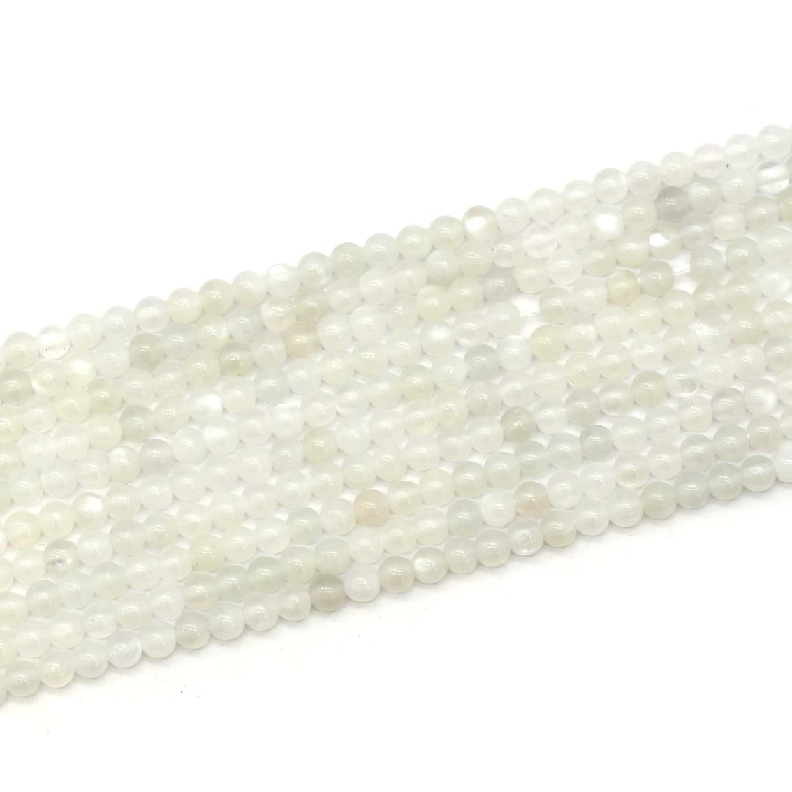 Mondstein Kugeln  3mm Strang (weiss)