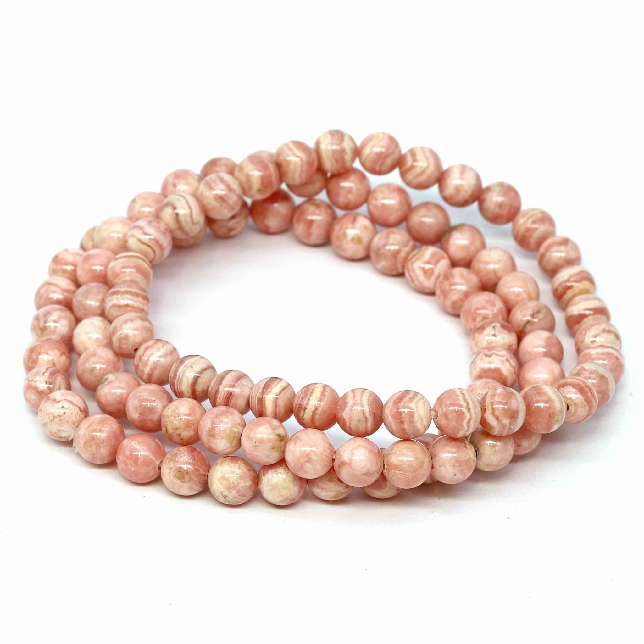 Rhodochrosit Kugeln  6mm Armband, Extra-Top