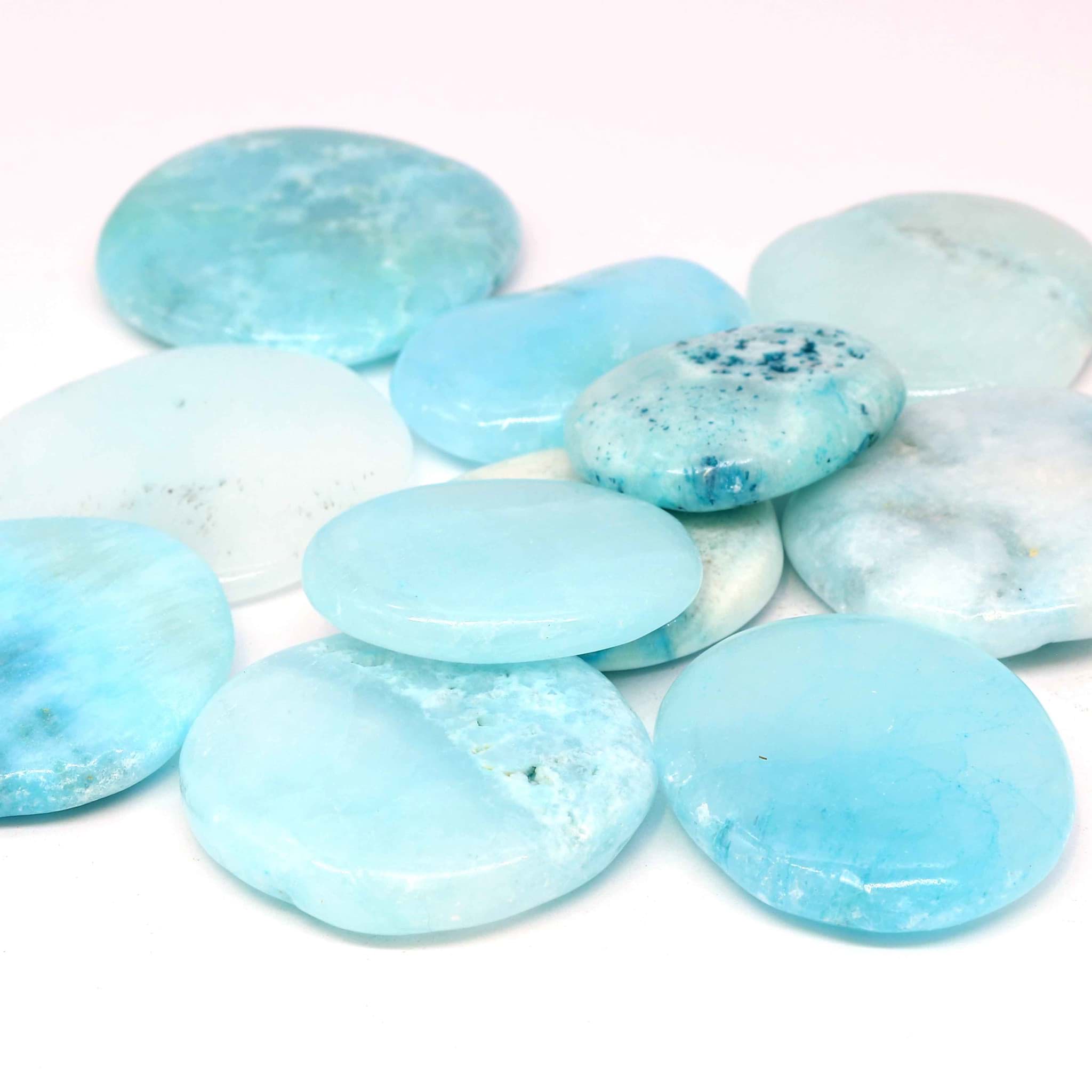 Aragonit blau Handschmeichler stabilisiert (VE: 500g)