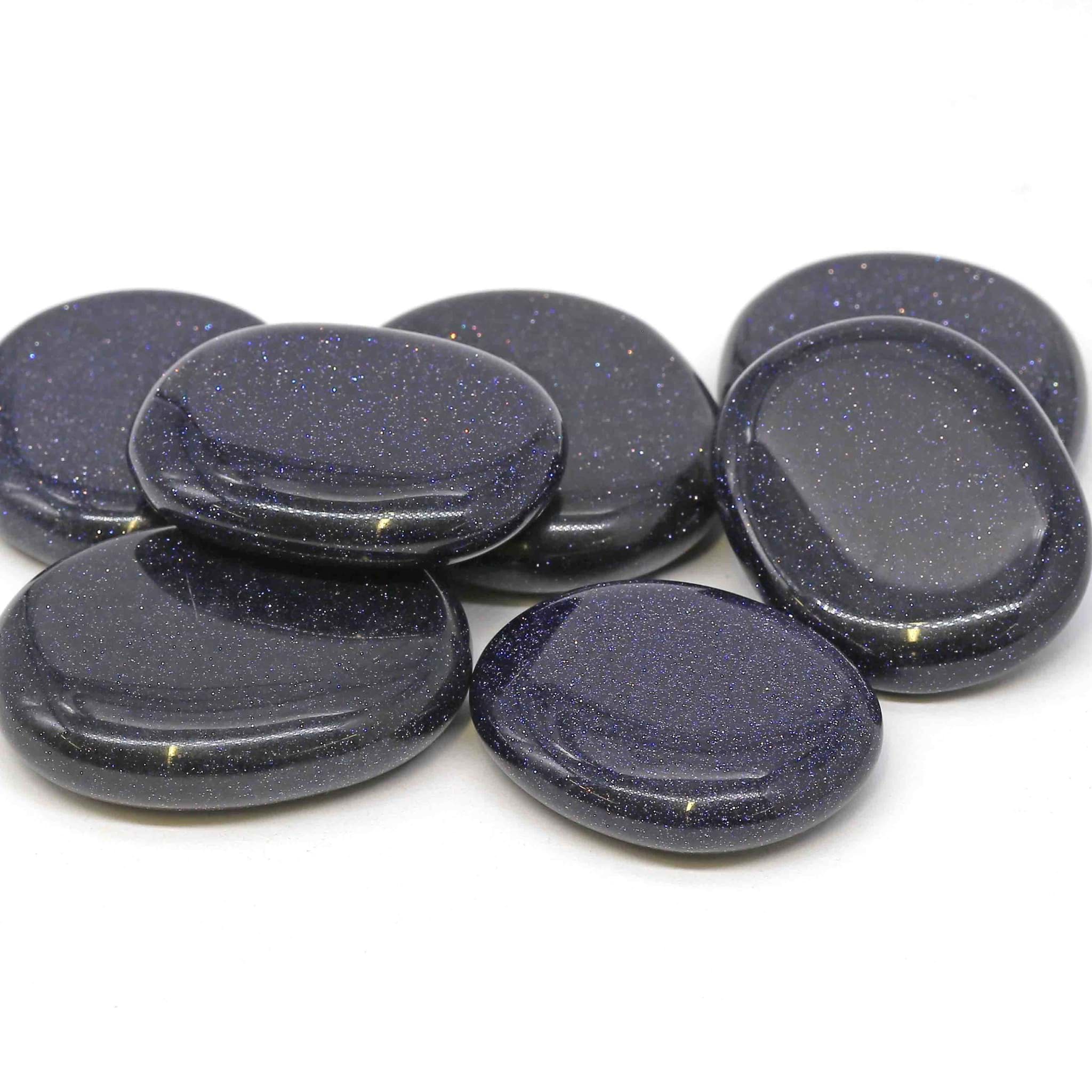 Goldsandstone bleu (synth.) Galet (Paquet : 250g)