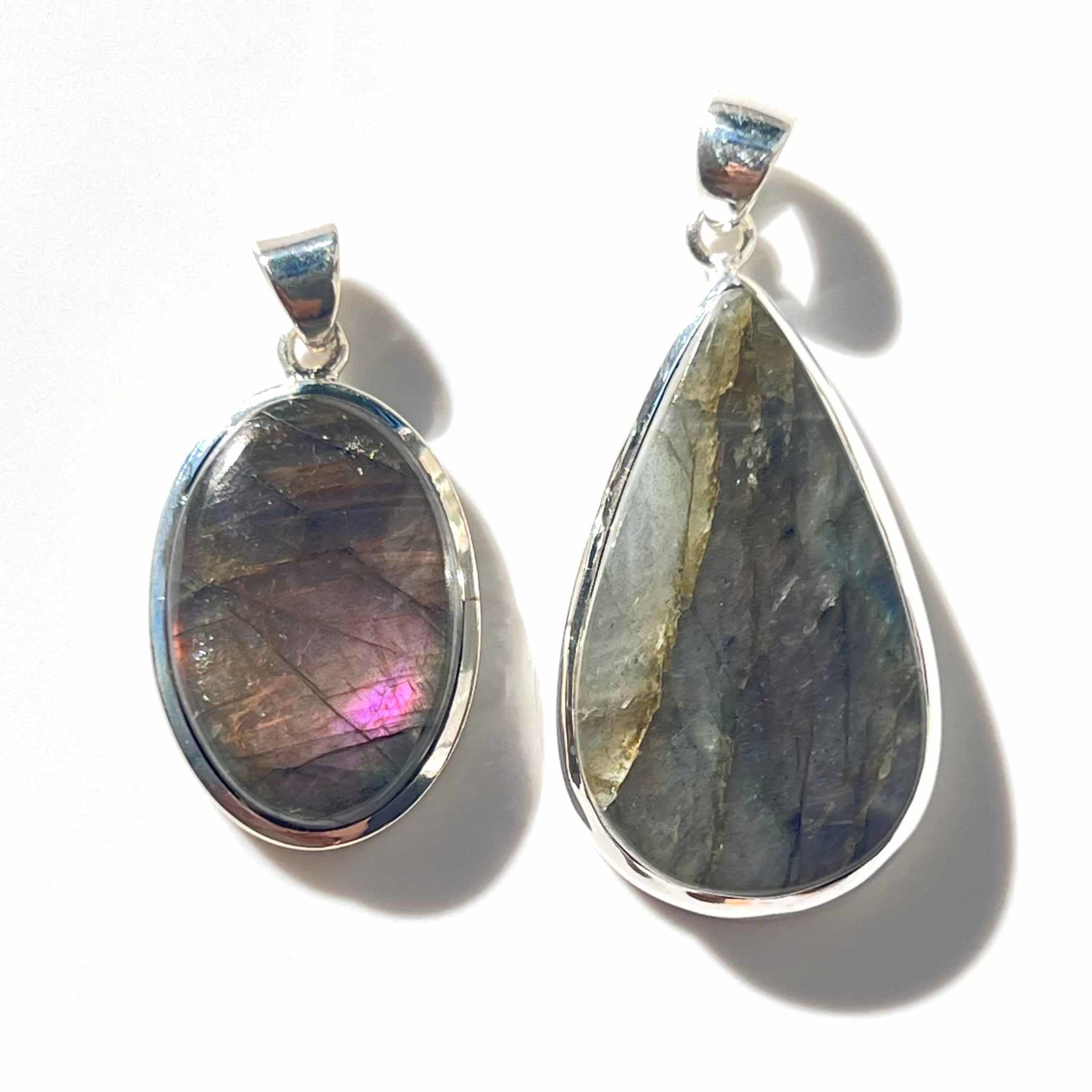Labradorit Anhänger, Silber 925 (Set à 2 Stück = 27.92gr.)