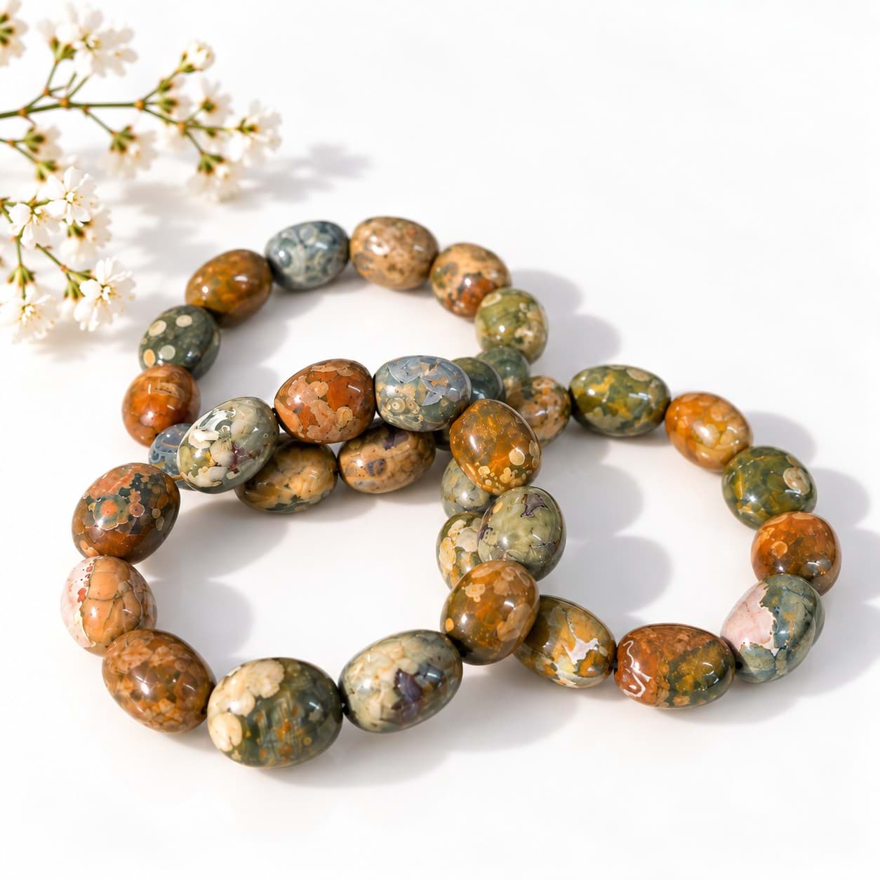 Rhyolite tambour 18-22mm bracelet
