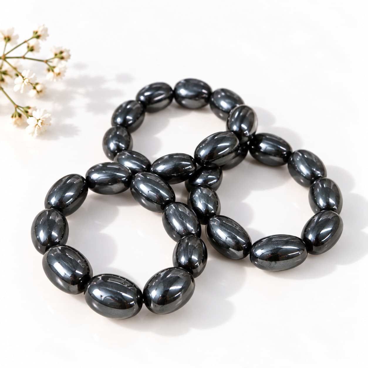 Bracciale di nuggets di ematite 18-22 mm