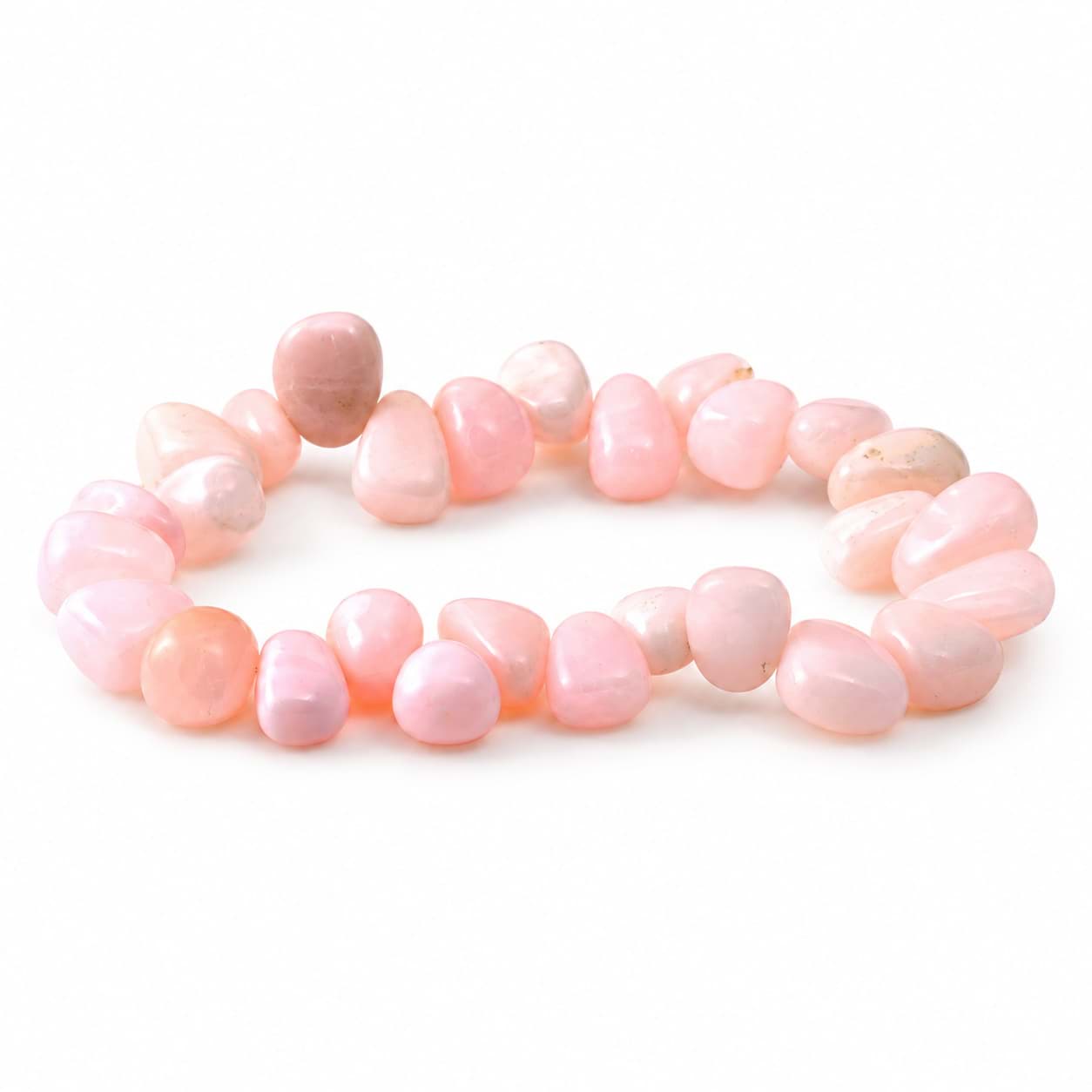 Mangano Calcit Nugget (Loch oben) Armband ca. 8-12mm