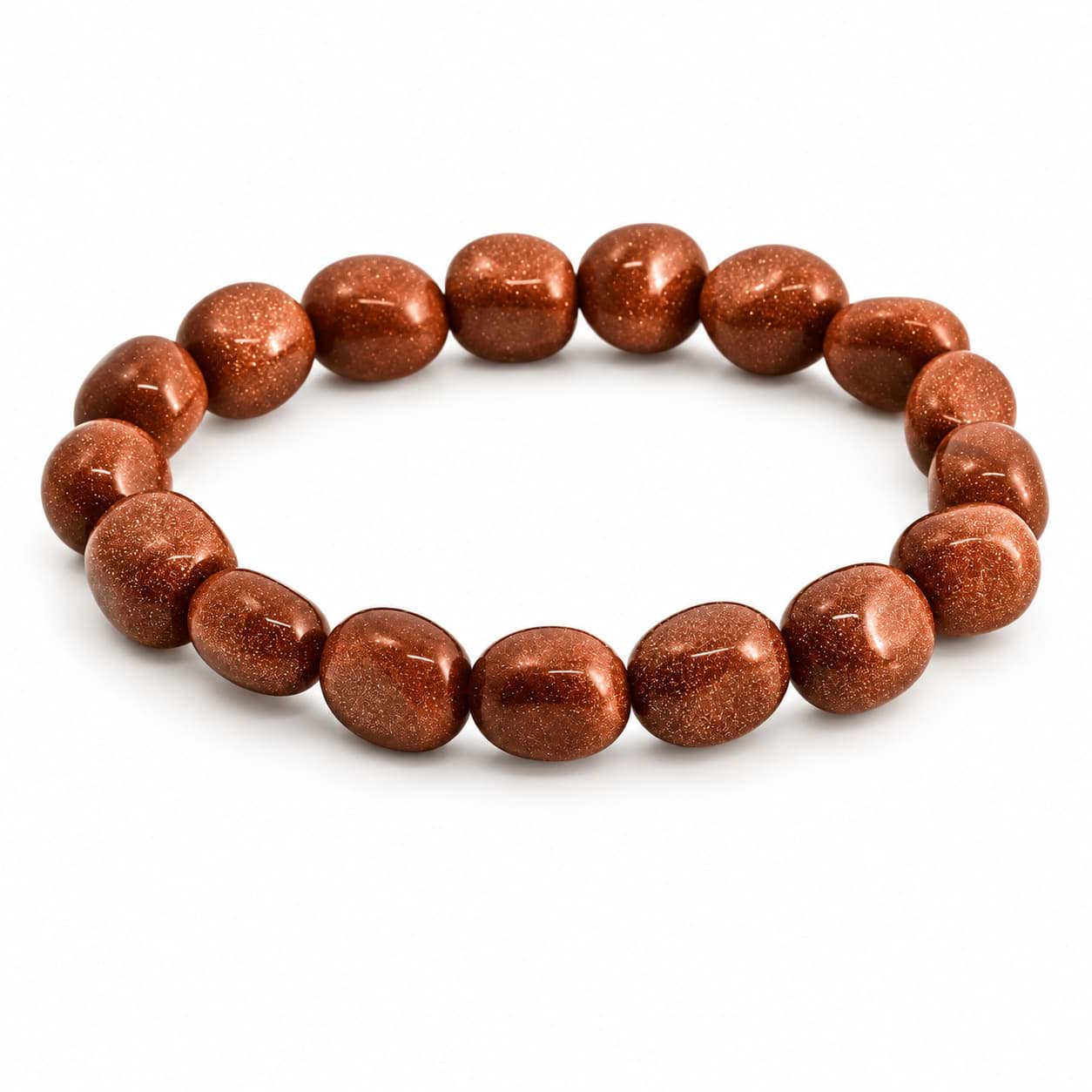 Goldfluss Nuggets  7-10mm Armband (rot)
