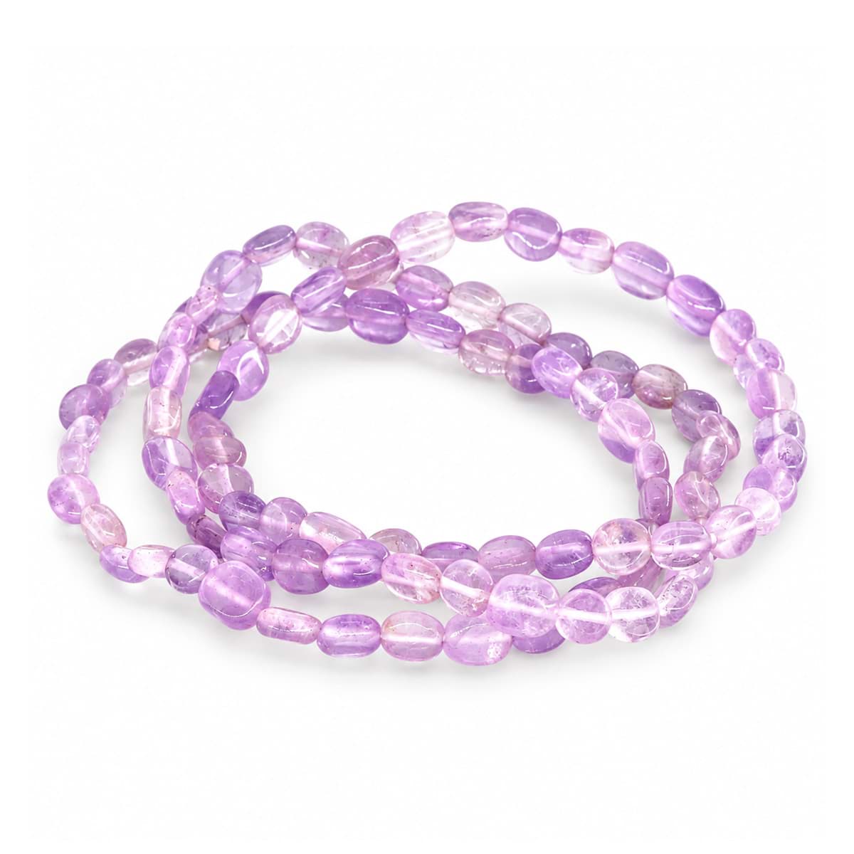 Bracciale di nuggets di ametista 6x8 mm, 21 cm