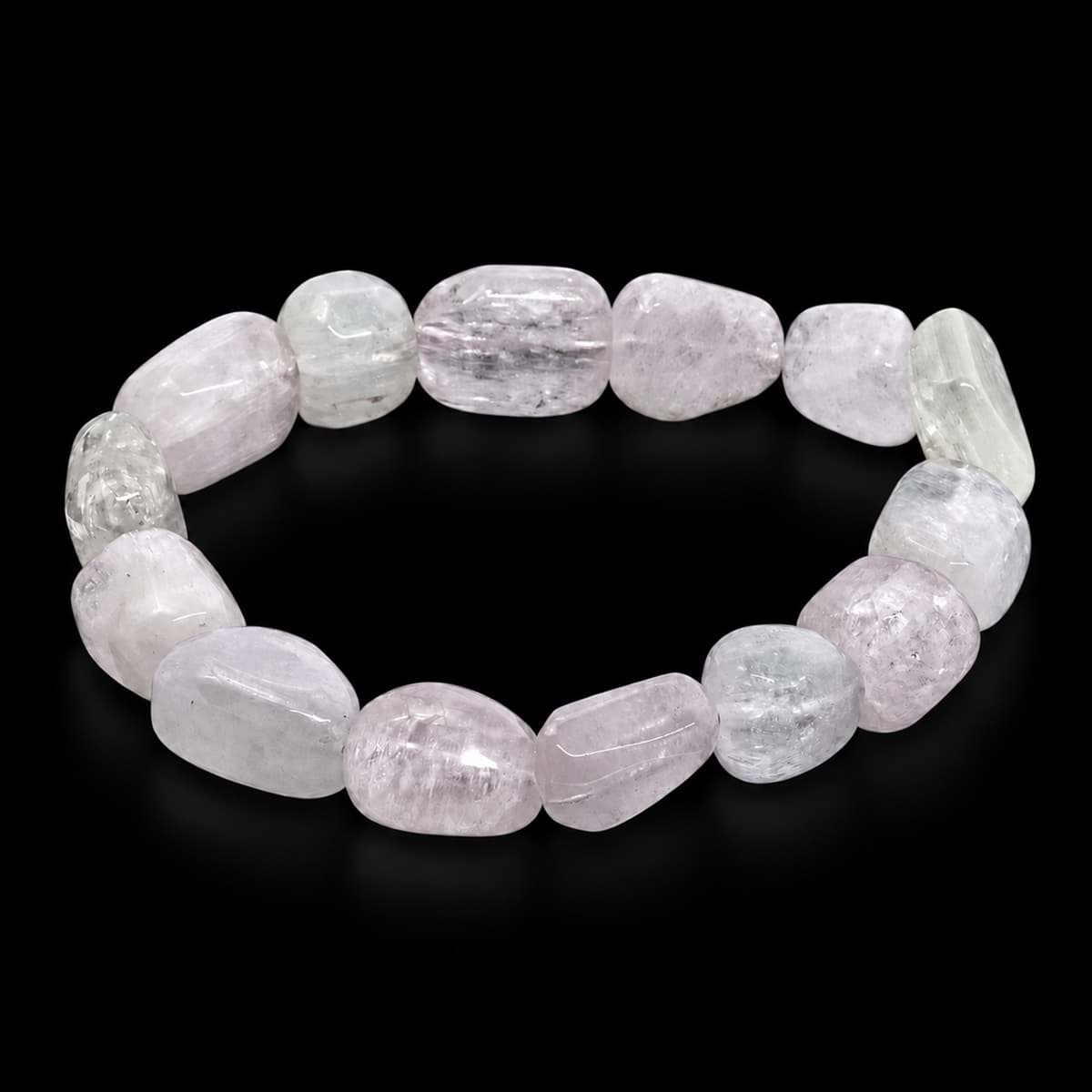 Bracciale con nuggets di Kunzite da 10-12 mm