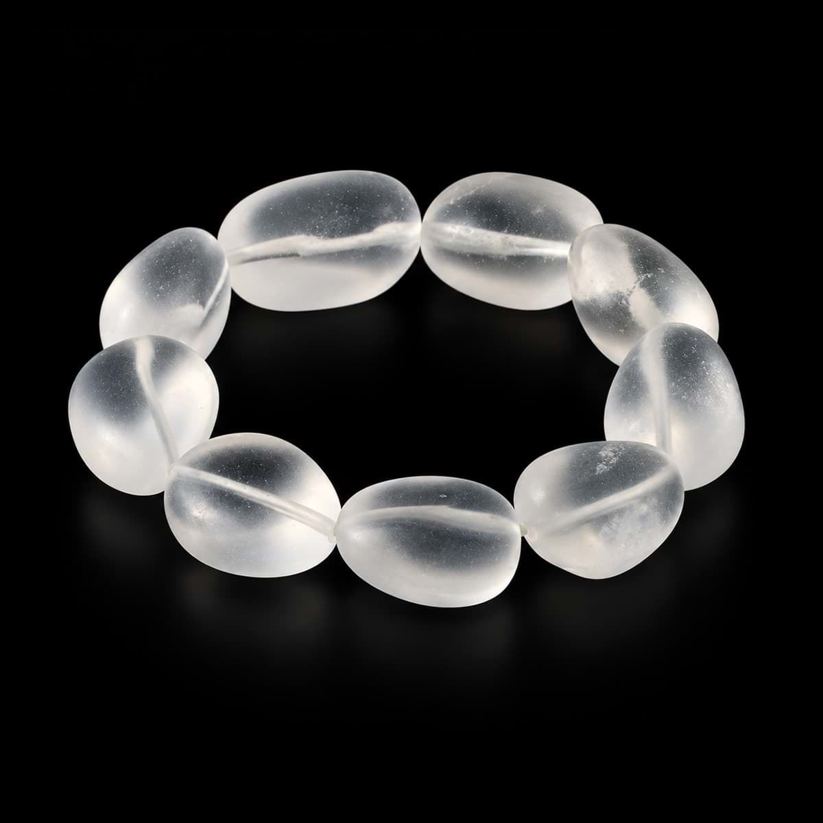 Bergkristall Nuggets 18-22mm Armband, matt 