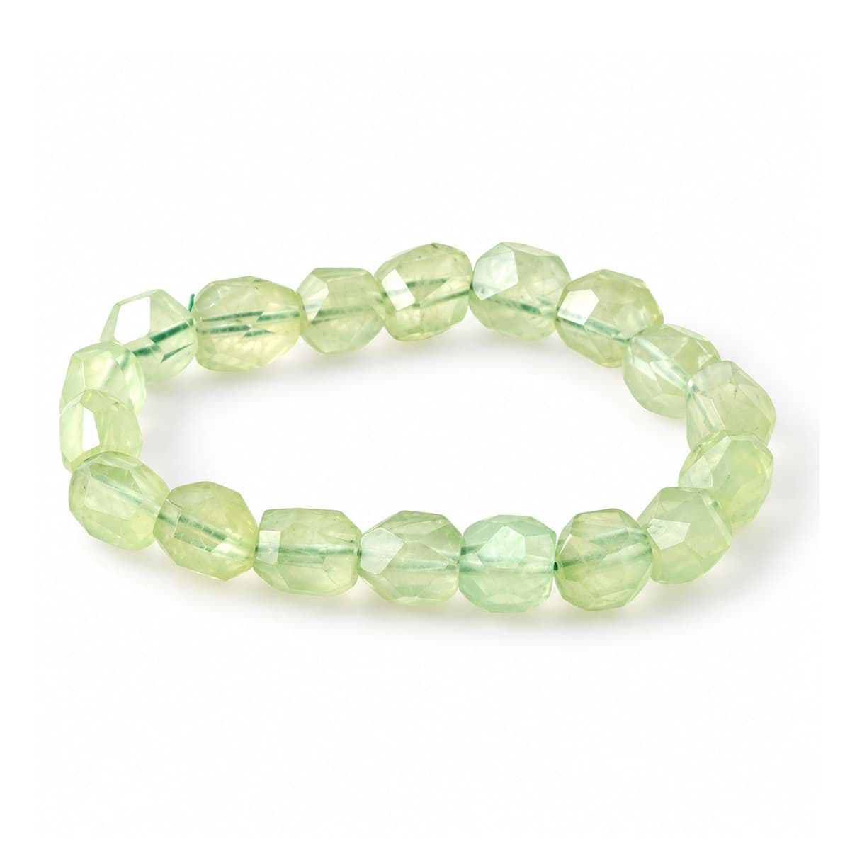 Prehnit fac. Nuggets Armband ca. 9-12mm