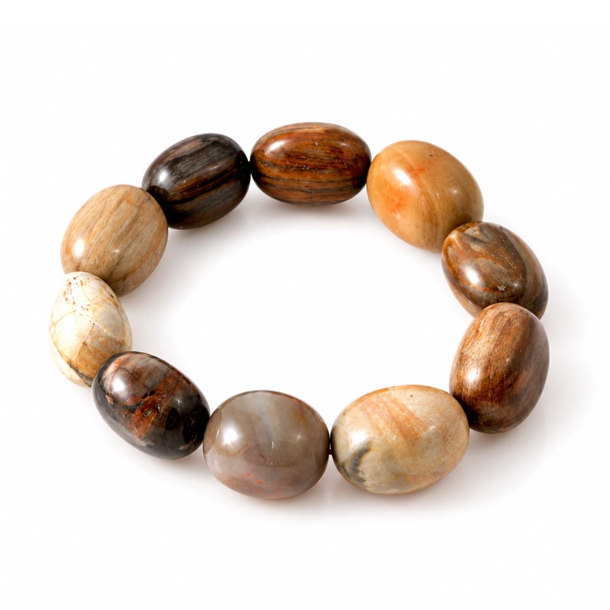 Versteinertes Holz Nuggets 18-22mm Armband