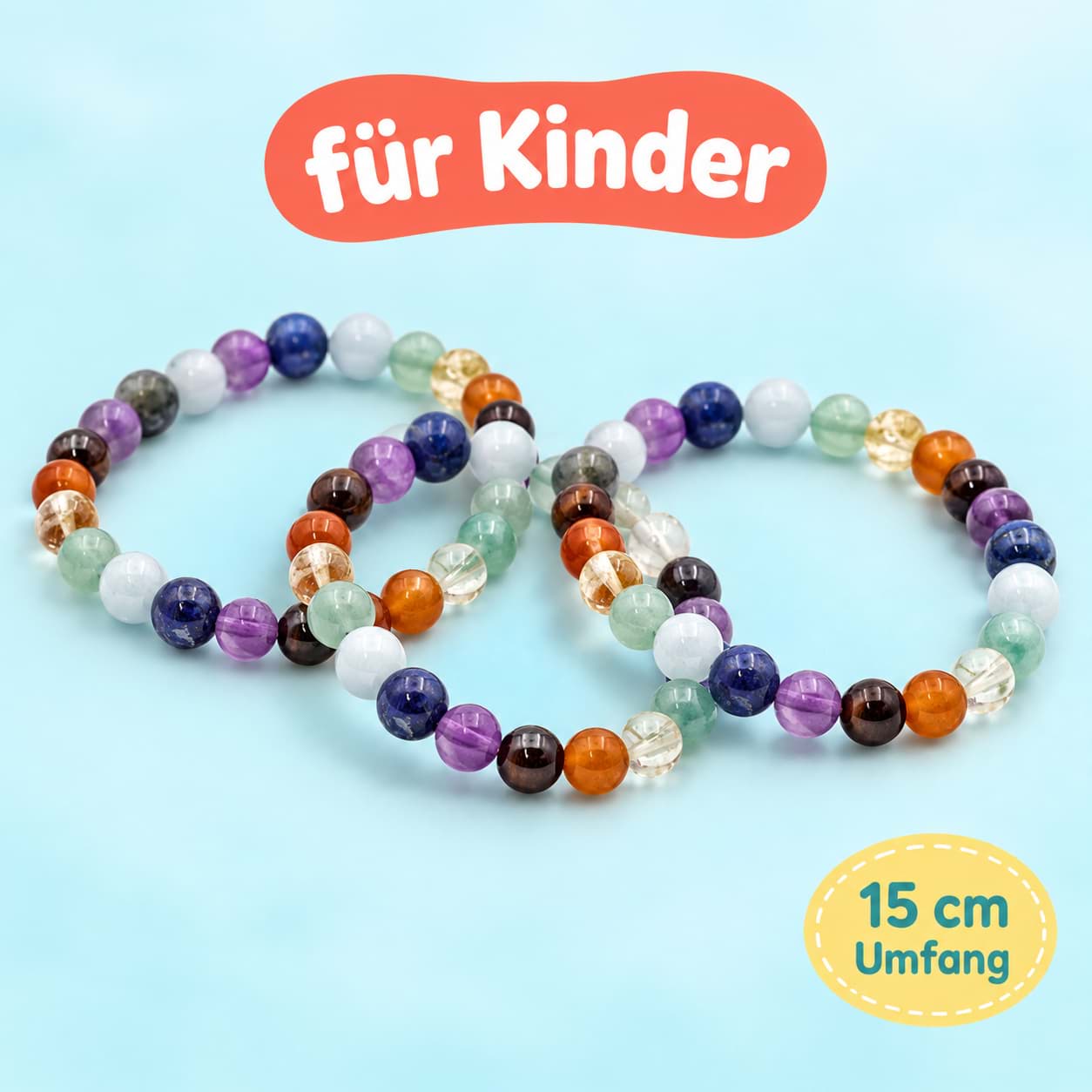 Chakra Kugeln 4mm oder 6mm Armband (15cm, Kinder) 